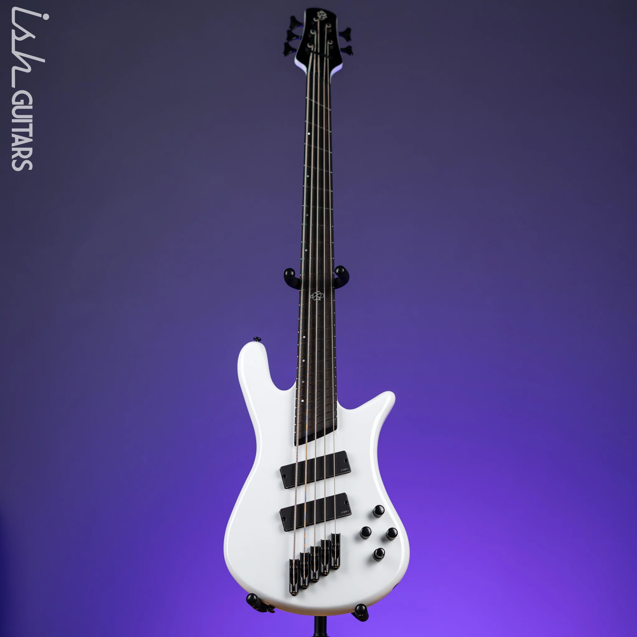 Ish X Spector NS Dimension 5 String EMG Darkglass White Gloss Demo - Image 3