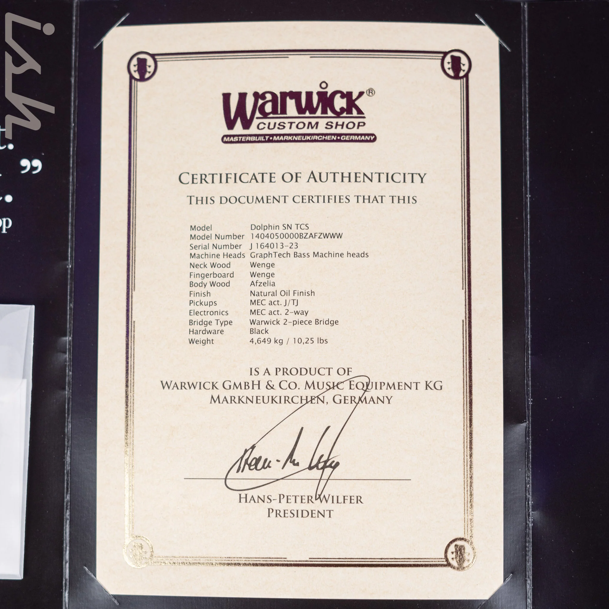 Ish x Warwick Dolphin SN TCS Custom Shop Endangered Species 4-String Bass Wenge Fretboard - Image 11