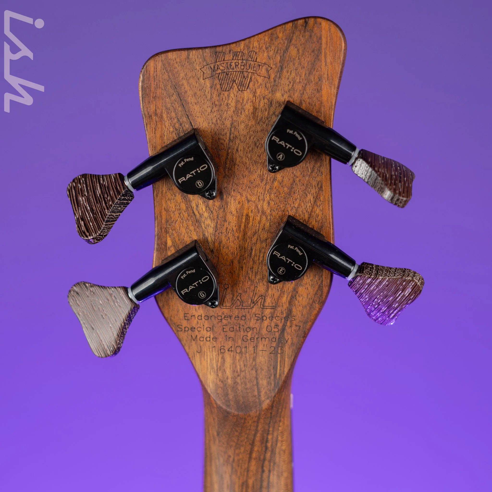 Ish x Warwick Dolphin SN TCS Custom Shop Endangered Species 4-String Bass Wenge Fretboard - Image 10