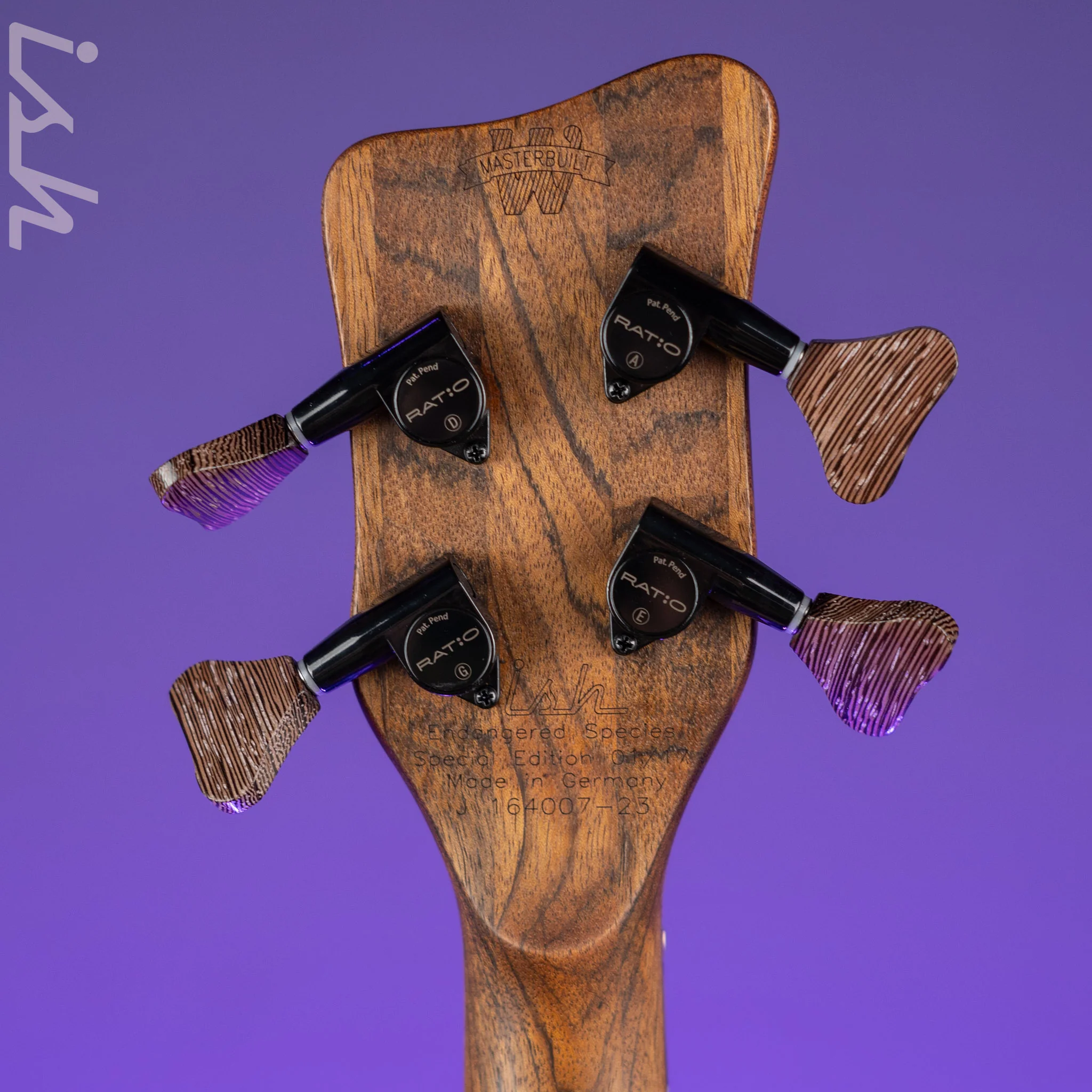 Ish x Warwick Dolphin SN TCS Custom Shop Endangered Species 4-String Bass Wenge Fretboard - Image 10