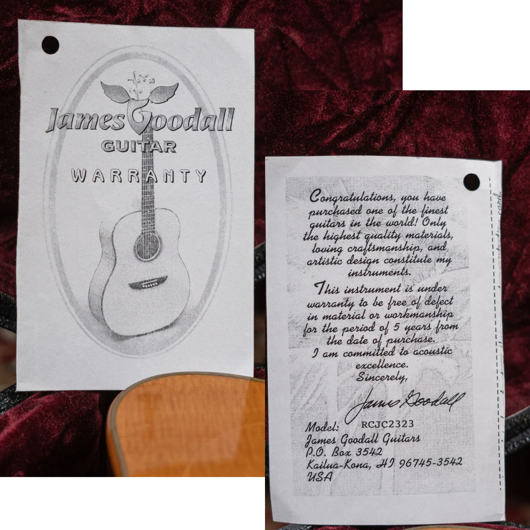 2001 James Goodall RCJC2323 Concert Jumbo Acoustic Guitar Natural - Image 25