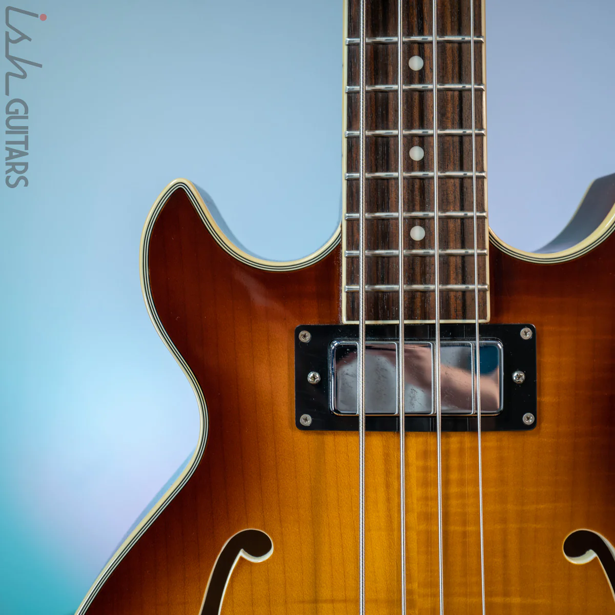 Jay Turser Semi-Hollow Bass Sunburst - Image 3