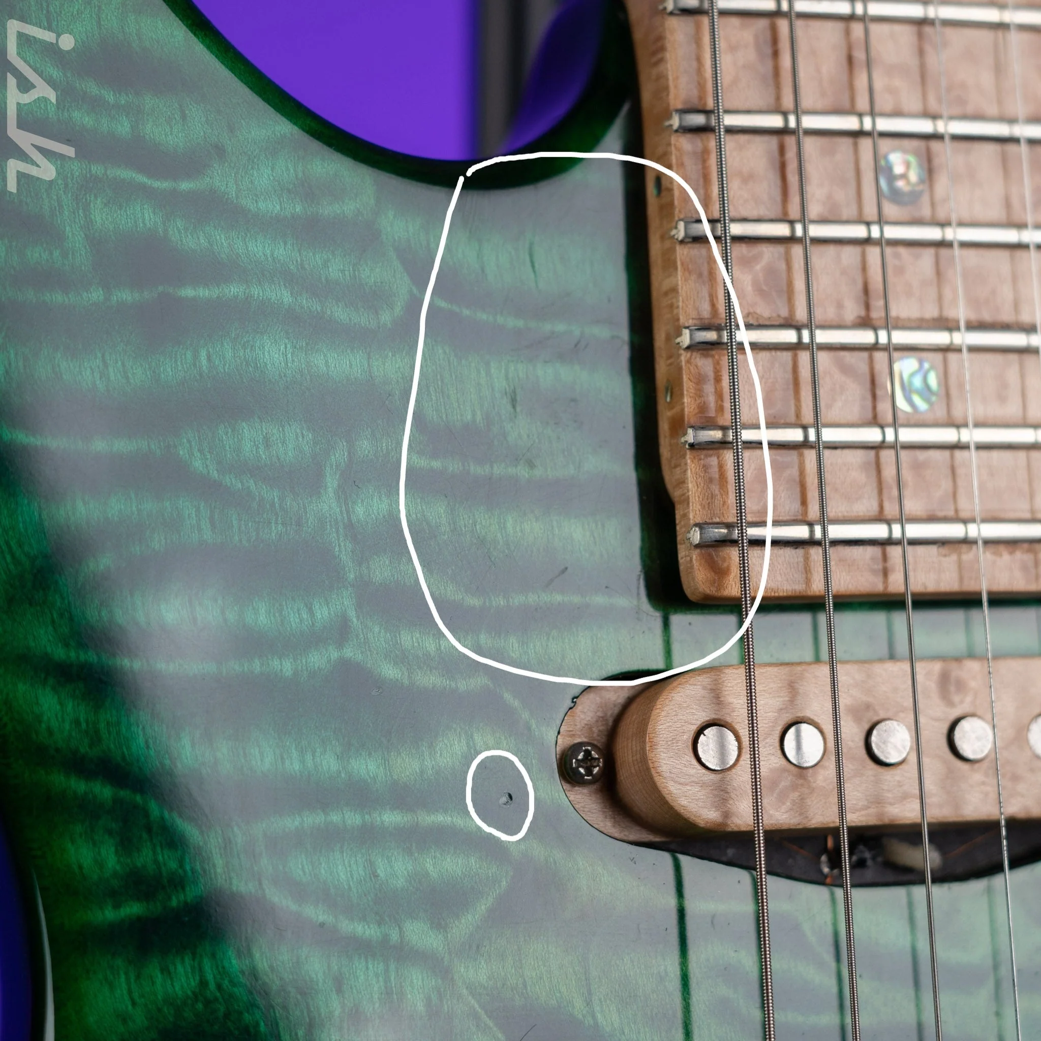 JP Guitars Luna Emerald Green Quilt - Image 6
