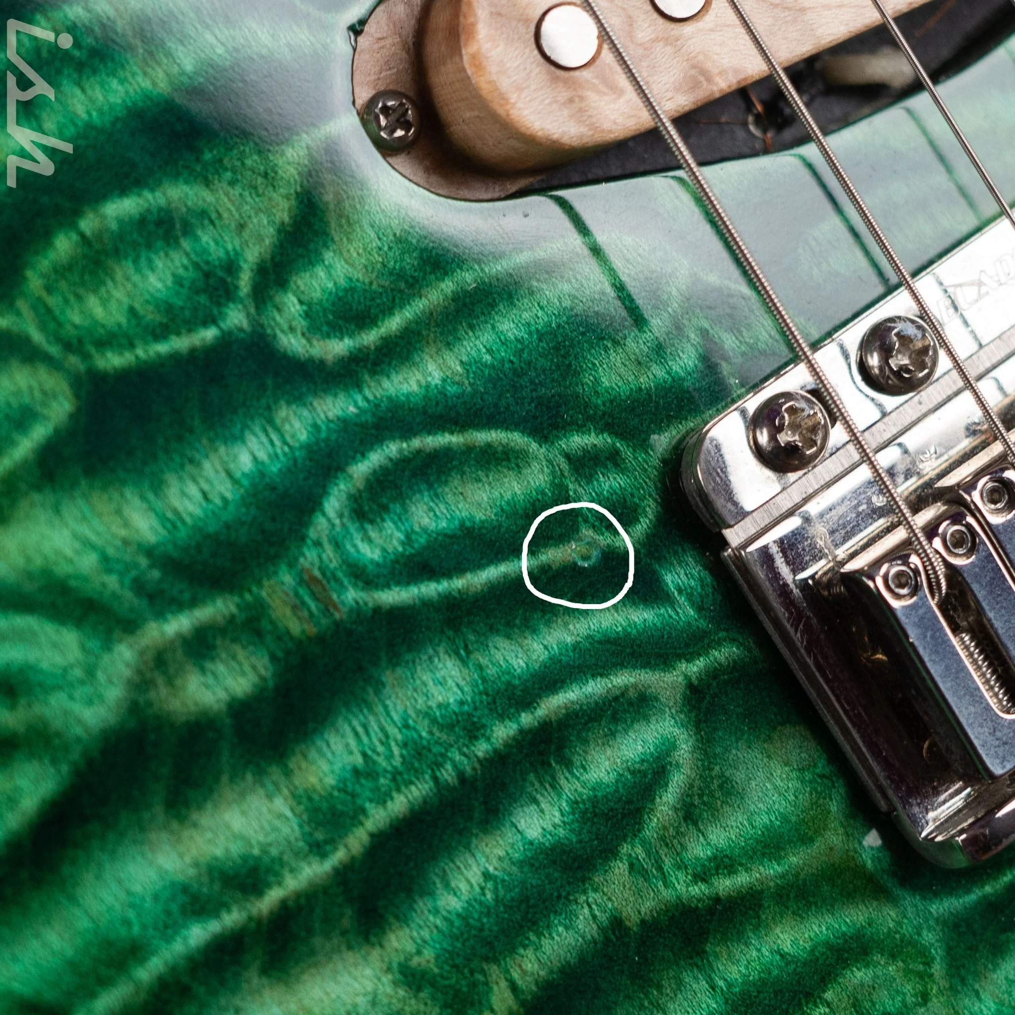 JP Guitars Luna Emerald Green Quilt - Image 9