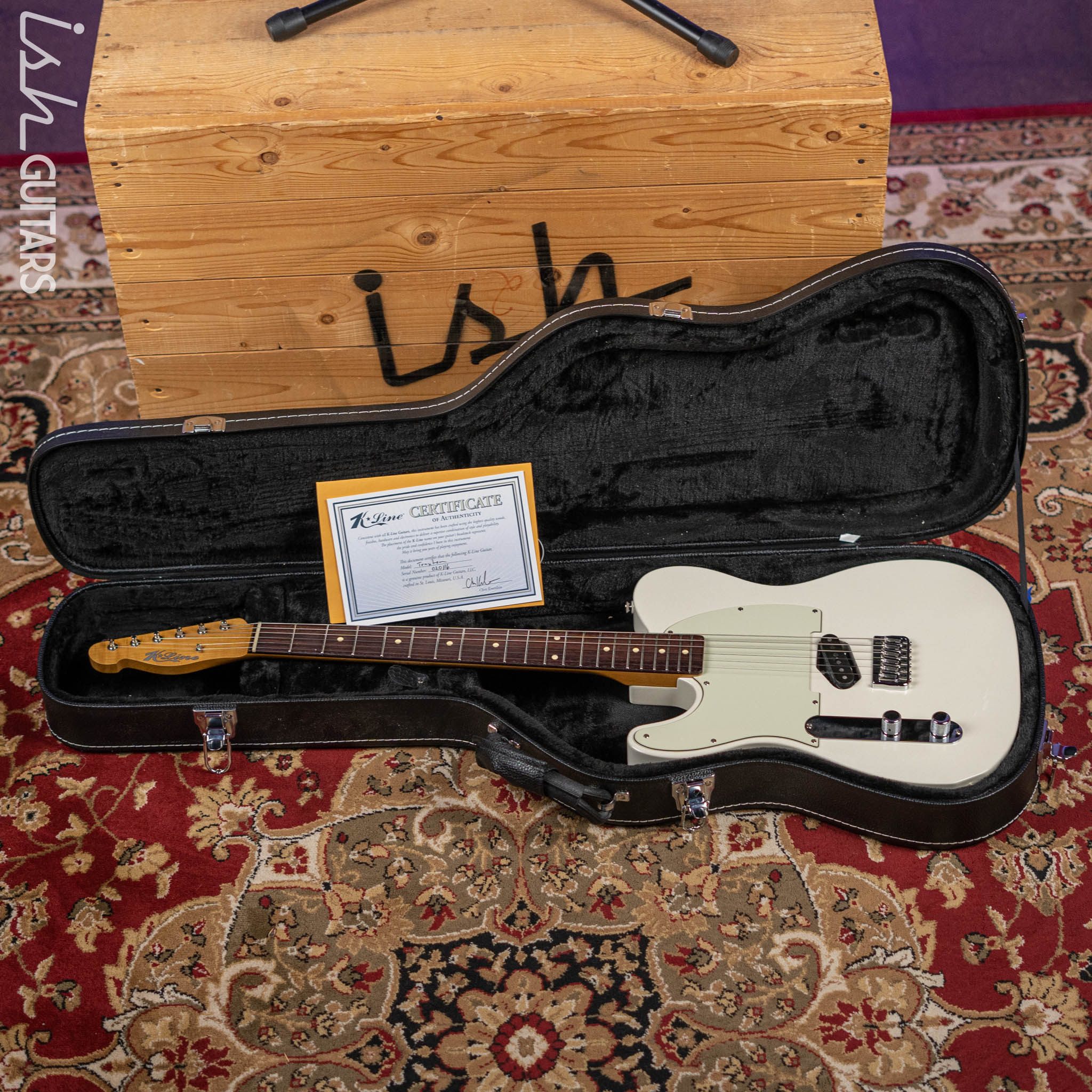 K-Line Truxton Left Handed Guitar White - Image 17