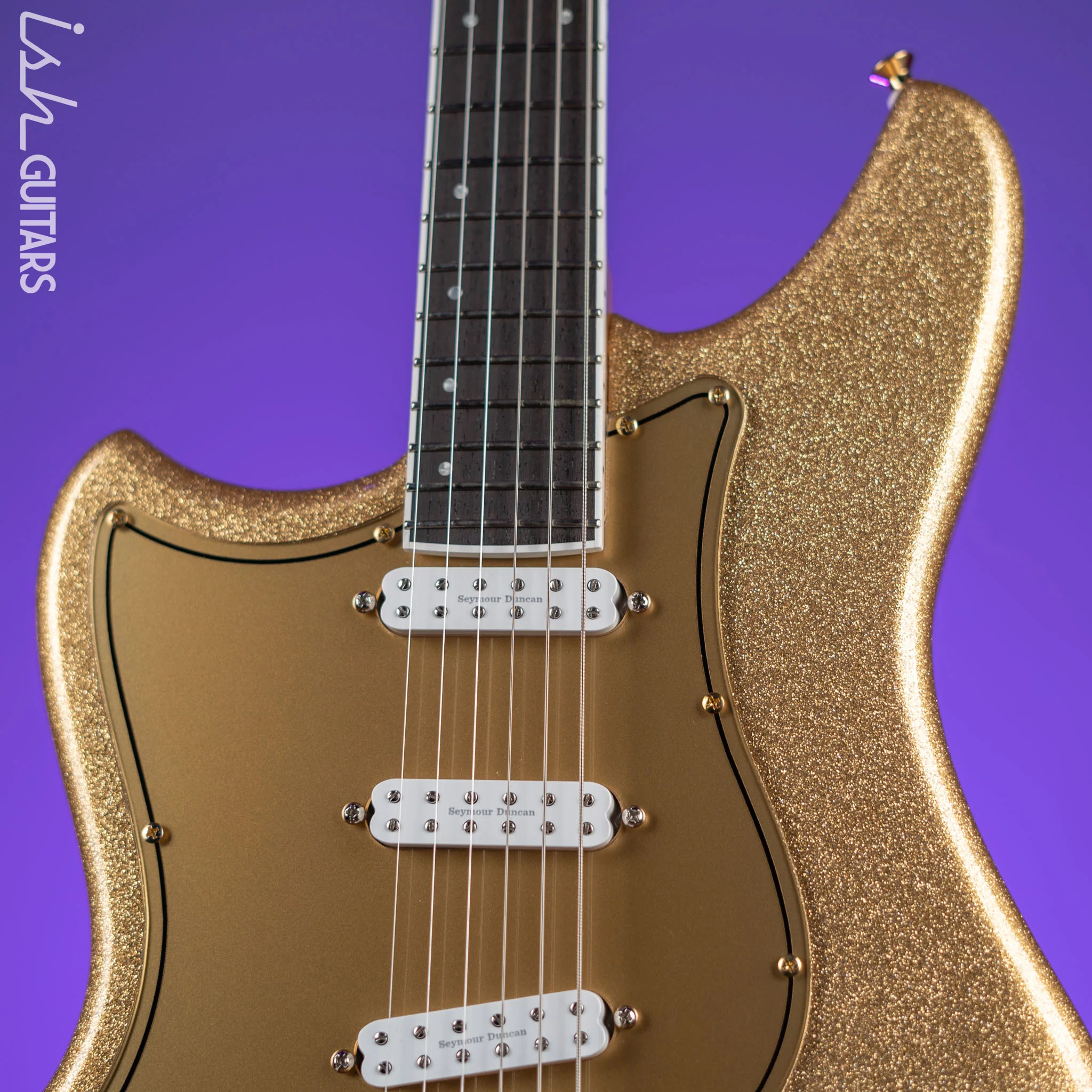 Kauer Electroliner Left-Handed Custom Guitar Sahara Gold Flake - Image 4