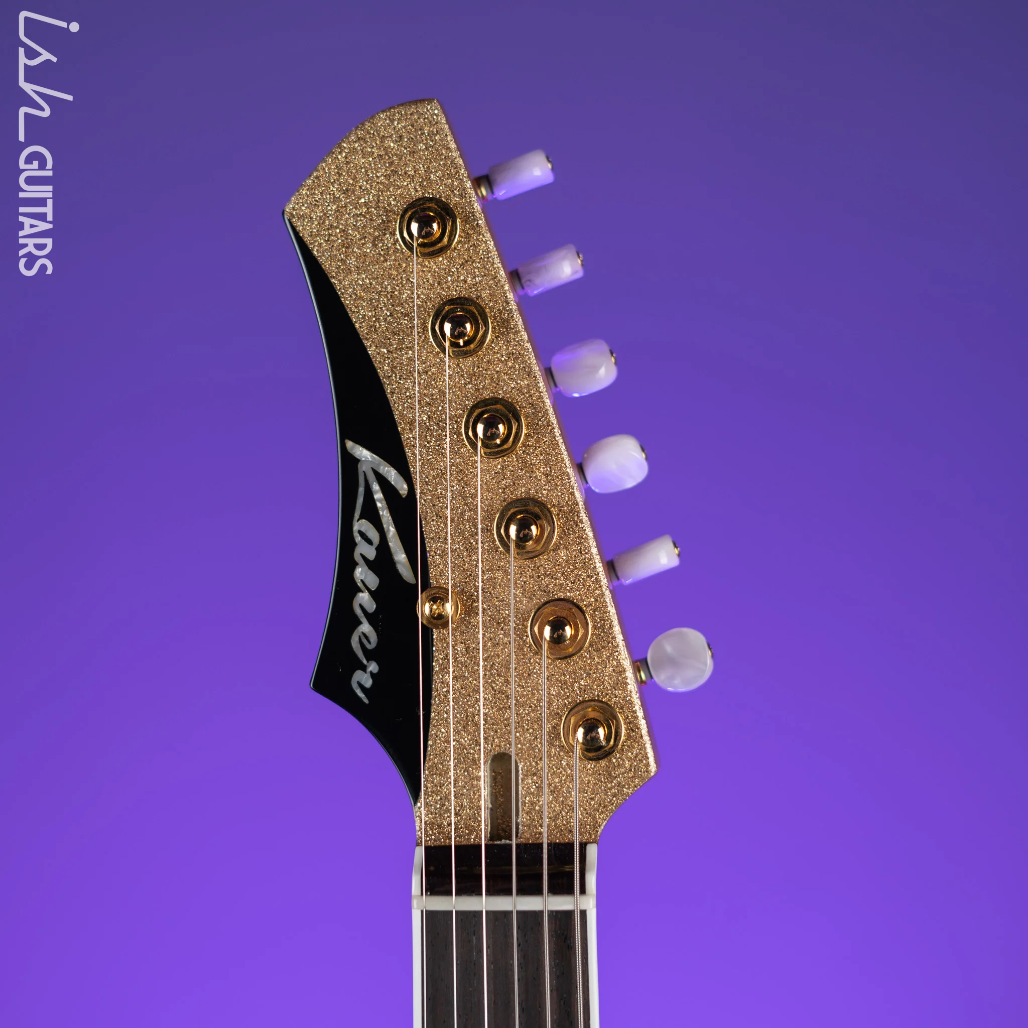 Kauer Electroliner Left-Handed Custom Guitar Sahara Gold Flake - Image 6