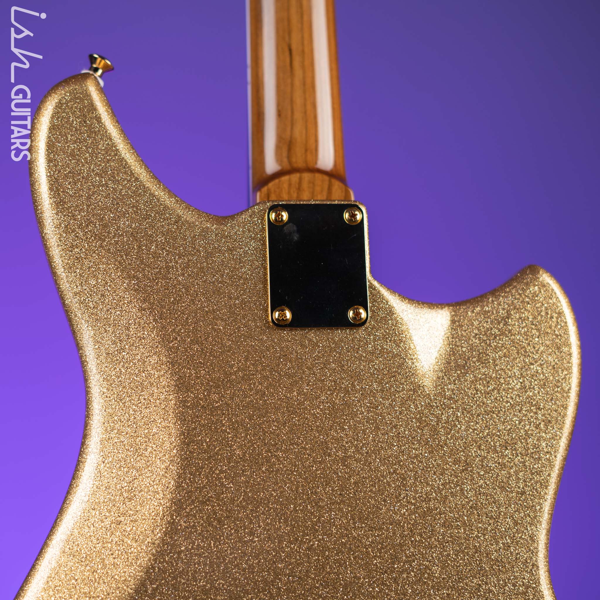Kauer Electroliner Left-Handed Custom Guitar Sahara Gold Flake - Image 9