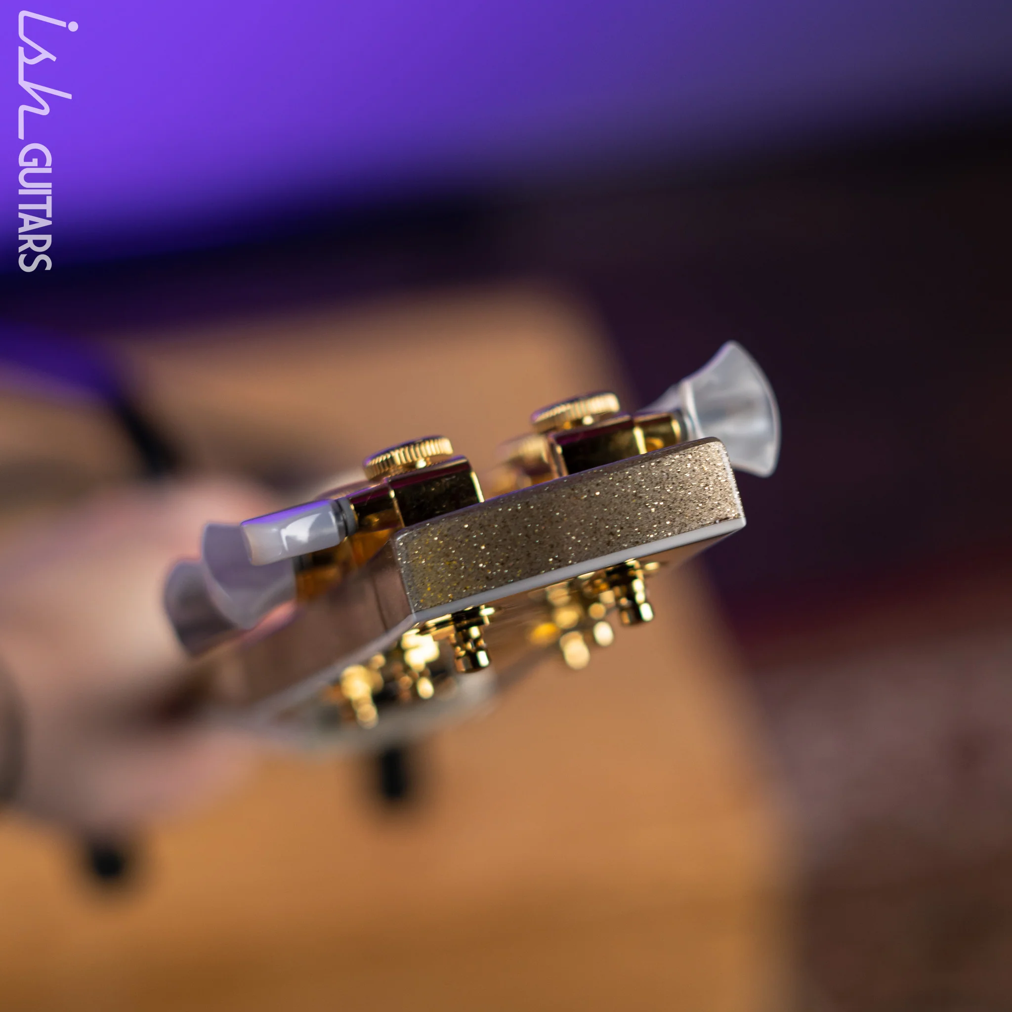 Kauer Starliner Left Handed Guitar Gold Sparkle - Image 12