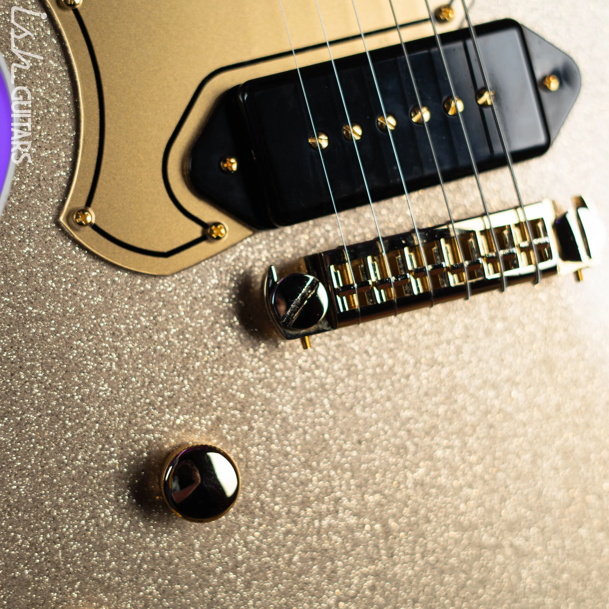 Kauer Starliner Left Handed Guitar Gold Sparkle - Image 6