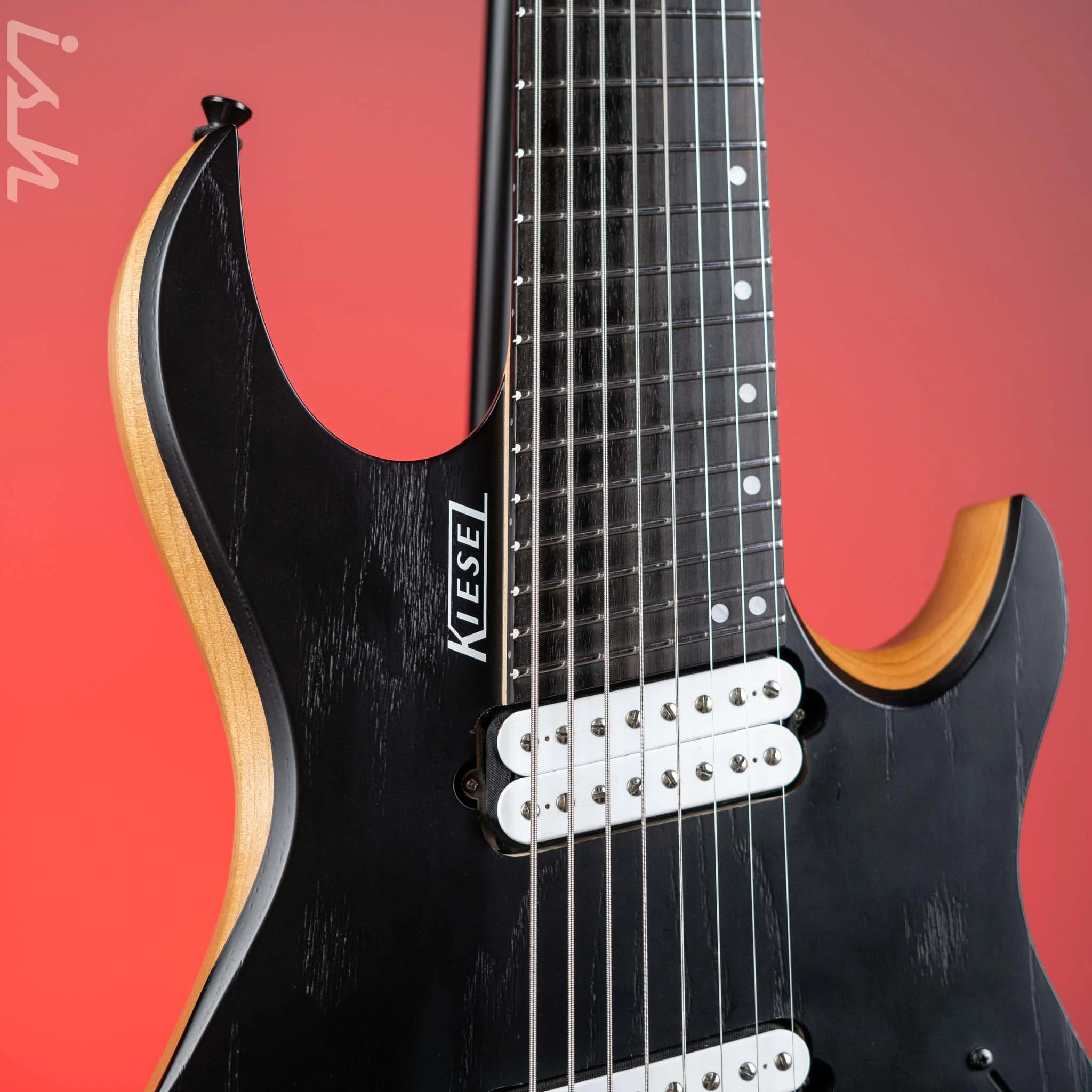 Kiesel Vader 8-String Multiscale Guitar Black Satin - Image 3