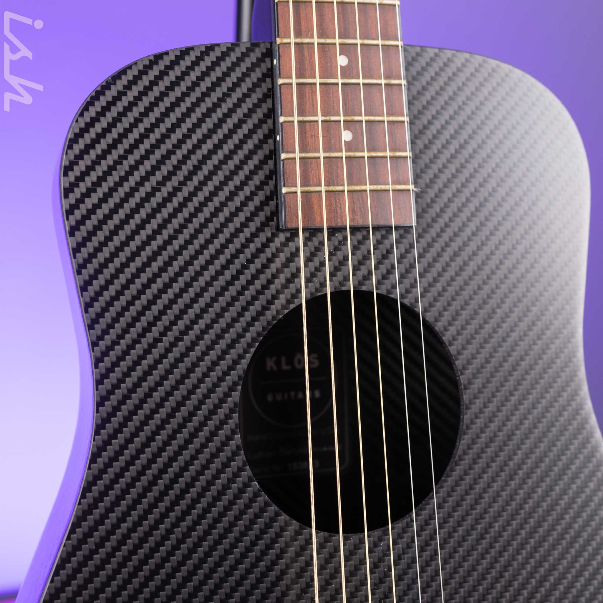 Klos Travel Hybrid Travel Guitar Black Carbon Fiber - Image 3