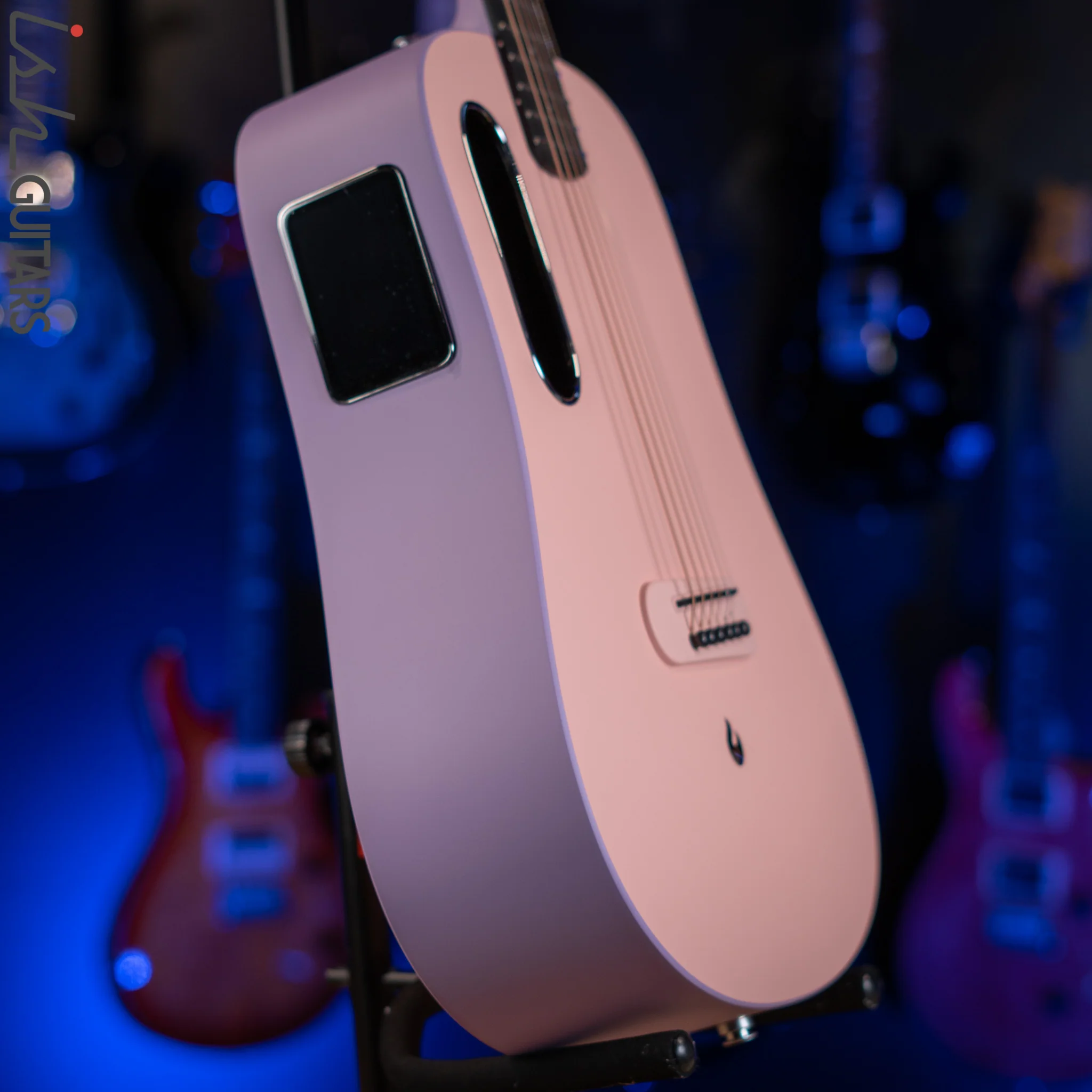 Lava Music Blue Lava Smart Acoustic Guitar Choral Pink/ Lavender w/ Airflow Bag - Image 7