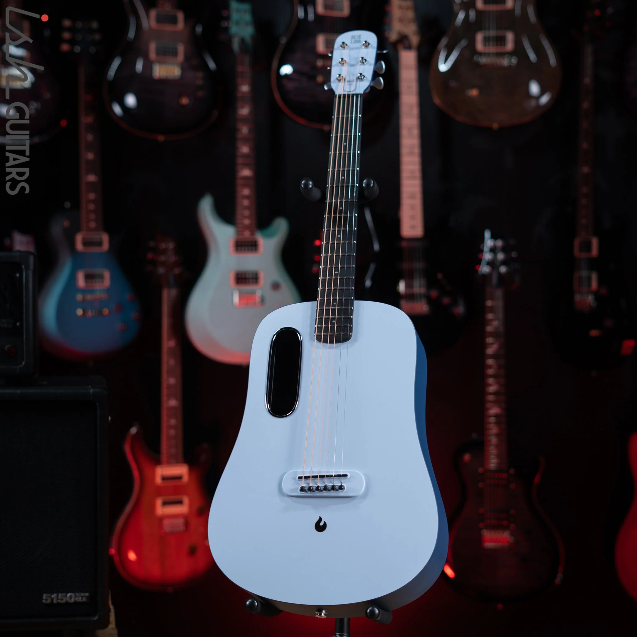 Lava Music Blue Lava Smart Acoustic Guitar Ice Blue/ Ocean Blue w/ Airflow Bag Demo - Image 2