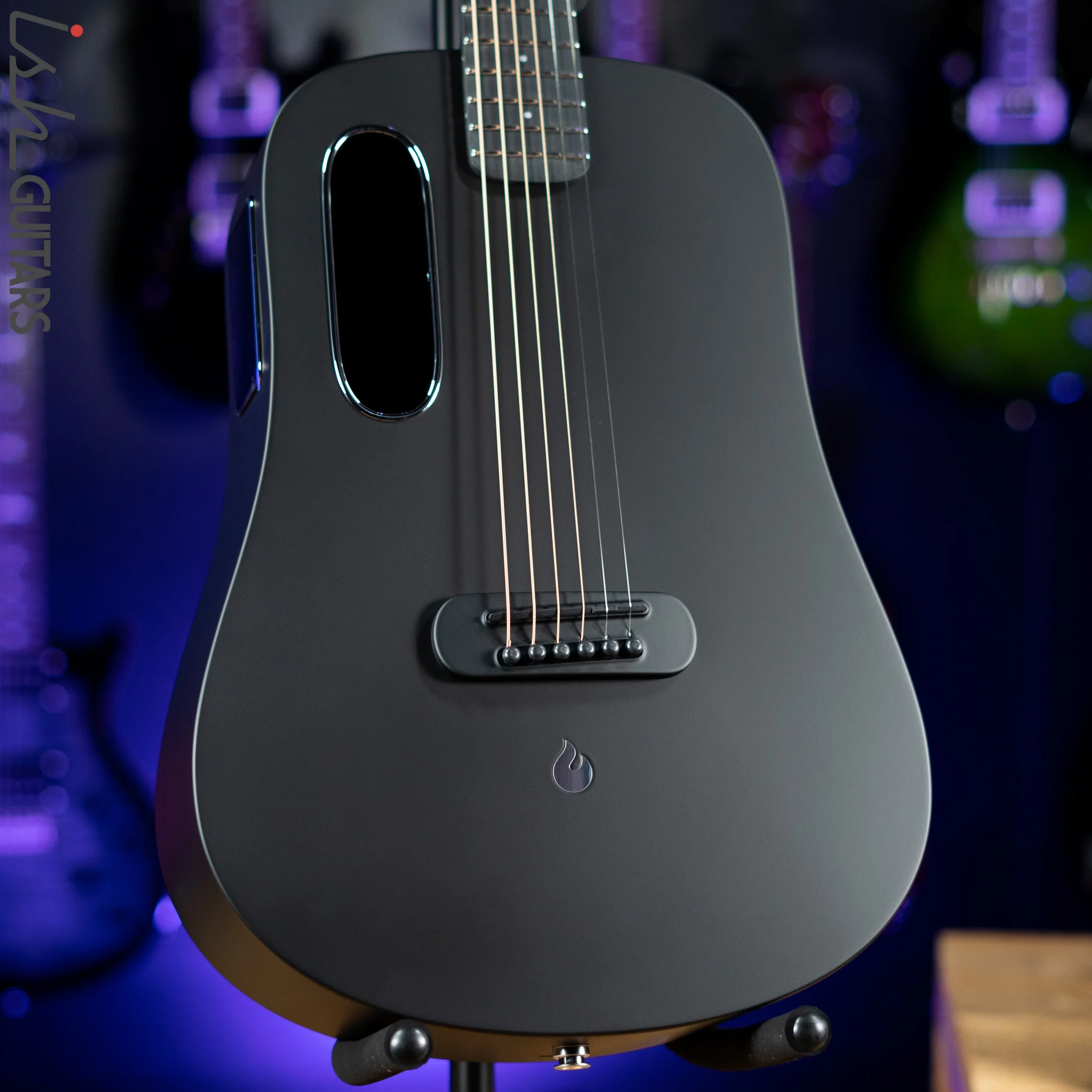 Lava Music Blue Lava Smart Acoustic Guitar Midnight Black w/ Airflow Bag Demo - Image 11
