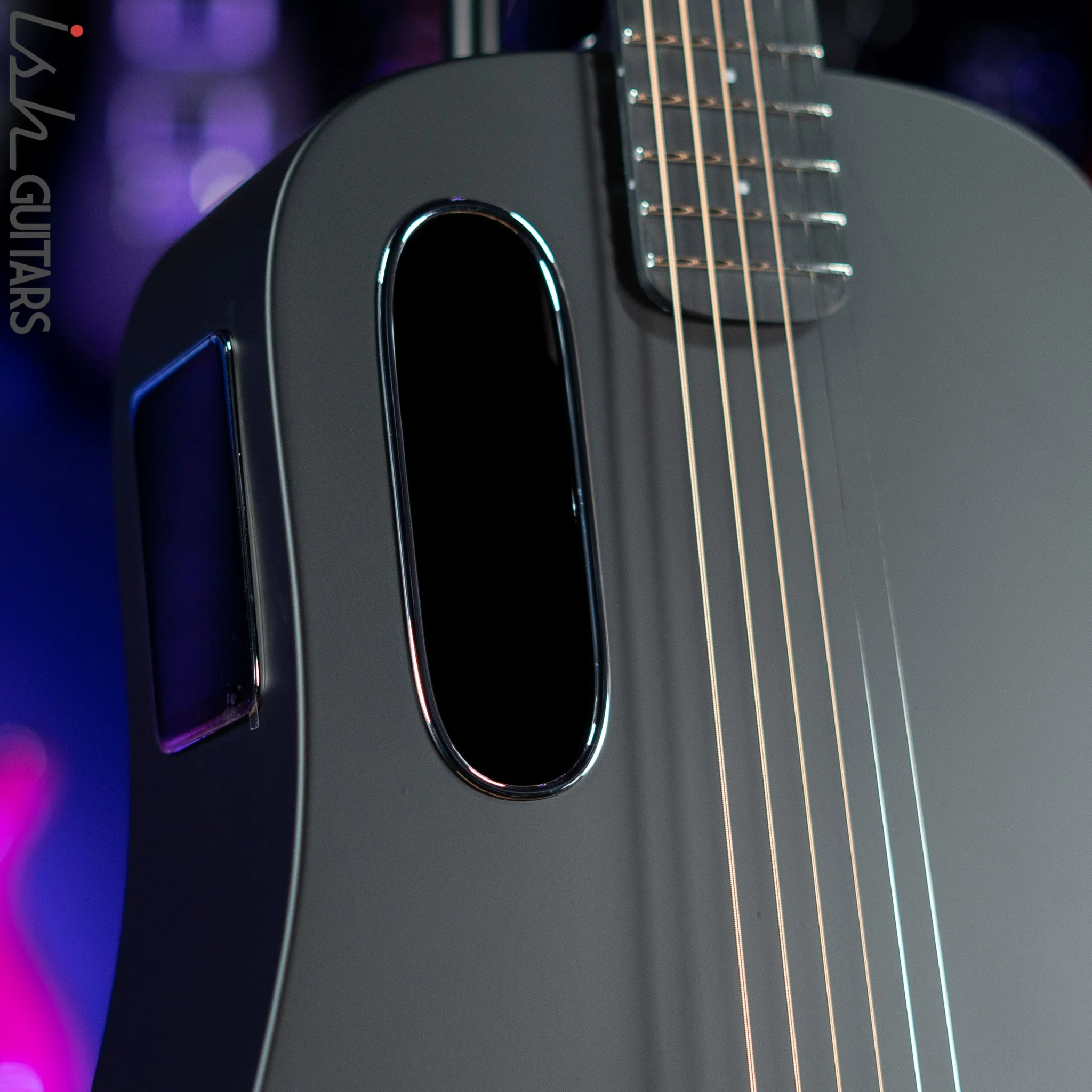 Lava Music Blue Lava Smart Acoustic Guitar Midnight Black w/ Airflow Bag Demo - Image 3