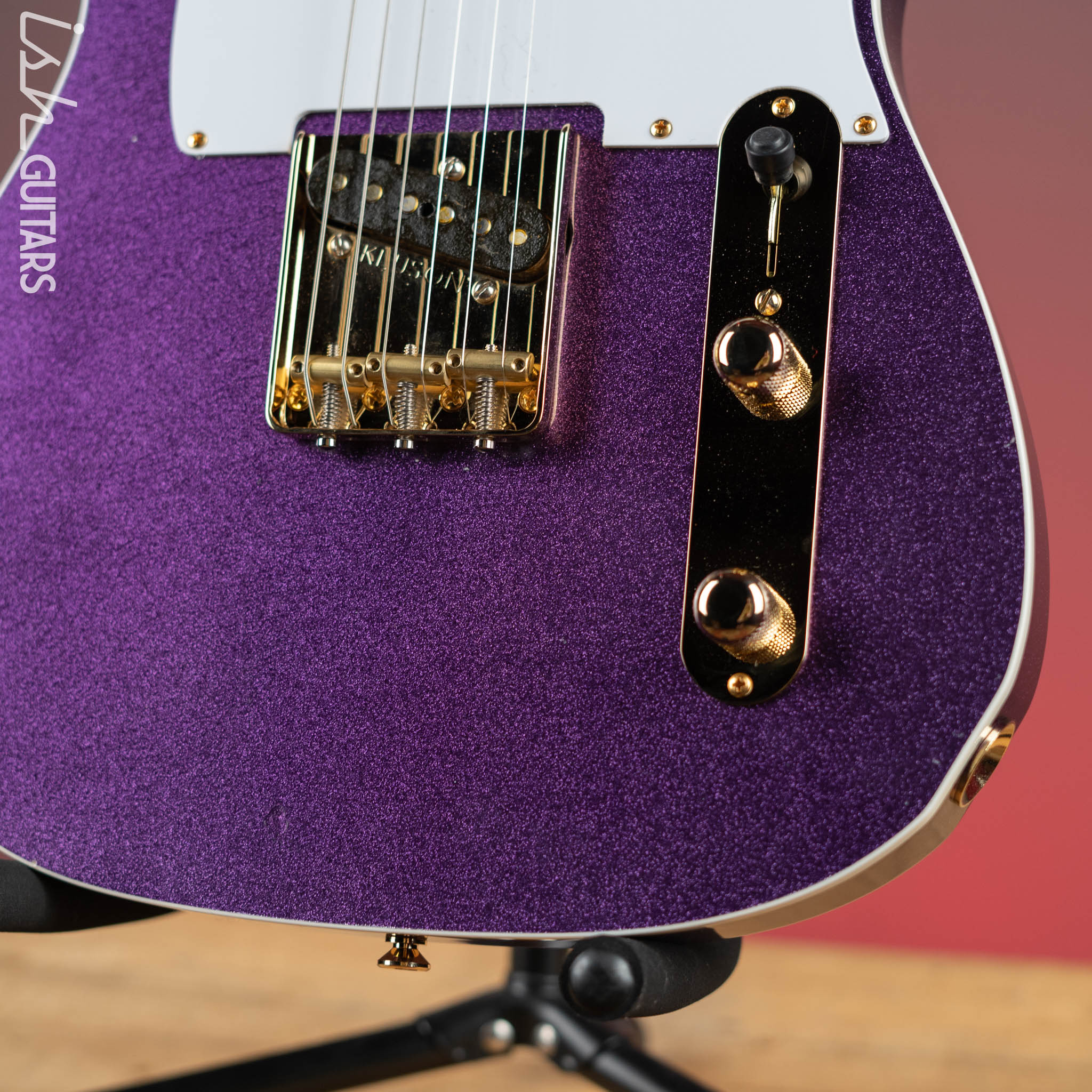 LSL Bad Bone 190 T-Style Electric Guitar Purple Sparkle - Image 4