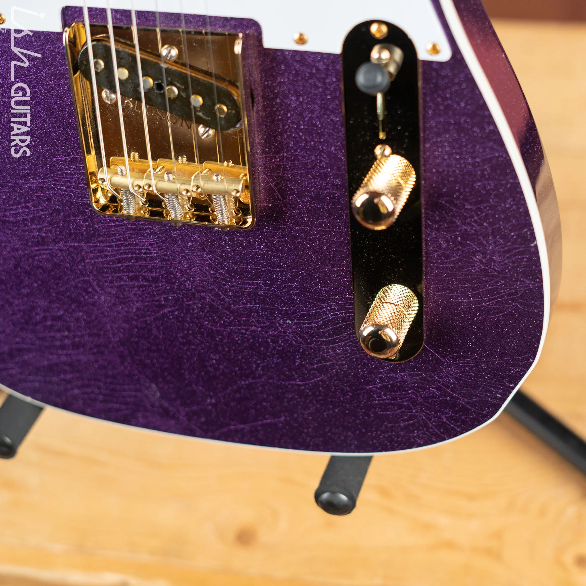 LSL Bad Bone 190 T-Style Electric Guitar Purple Sparkle - Image 7