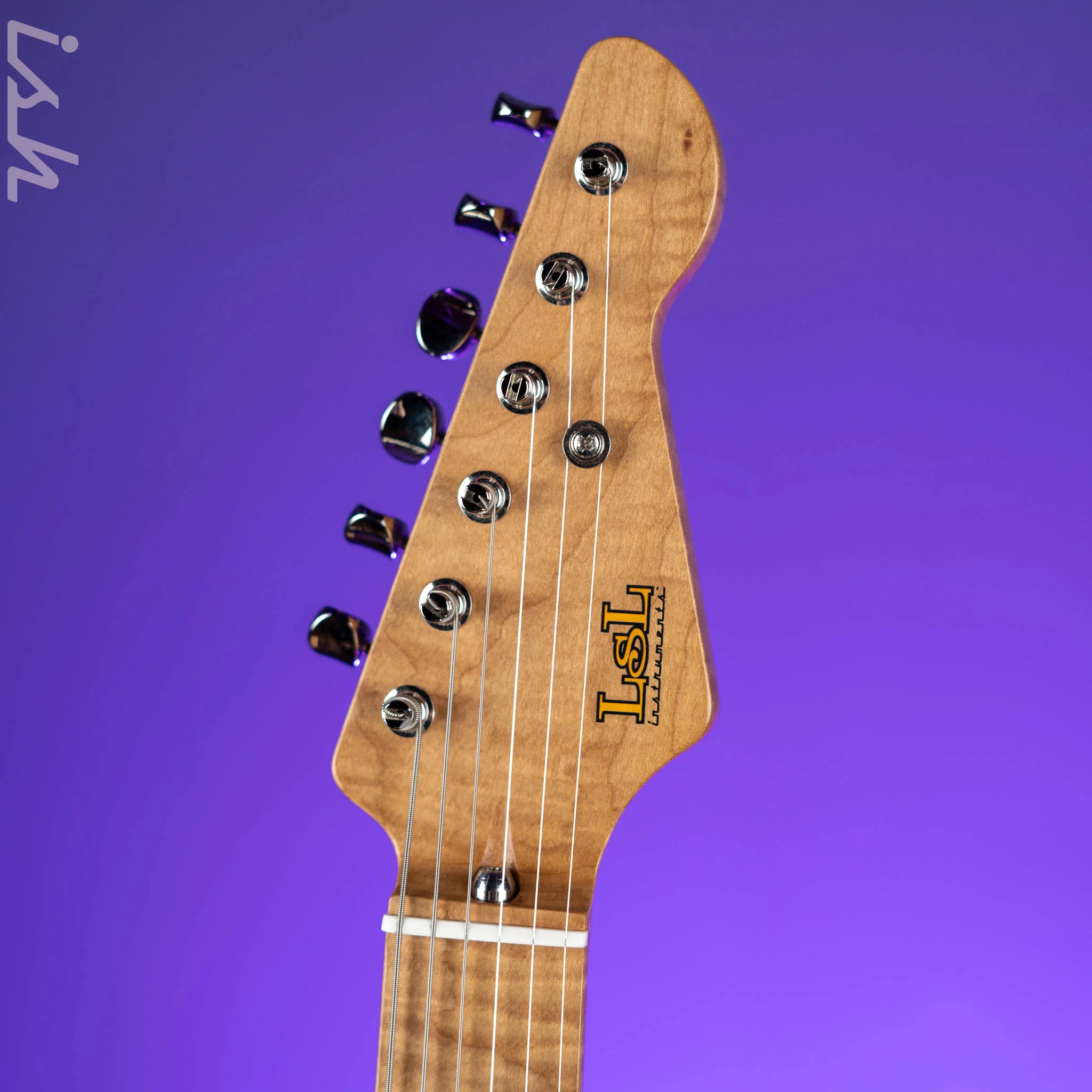 LSL Saticoy HSS 22 Fret Classic S Gold Aged Roasted Maple Neck - Image 6