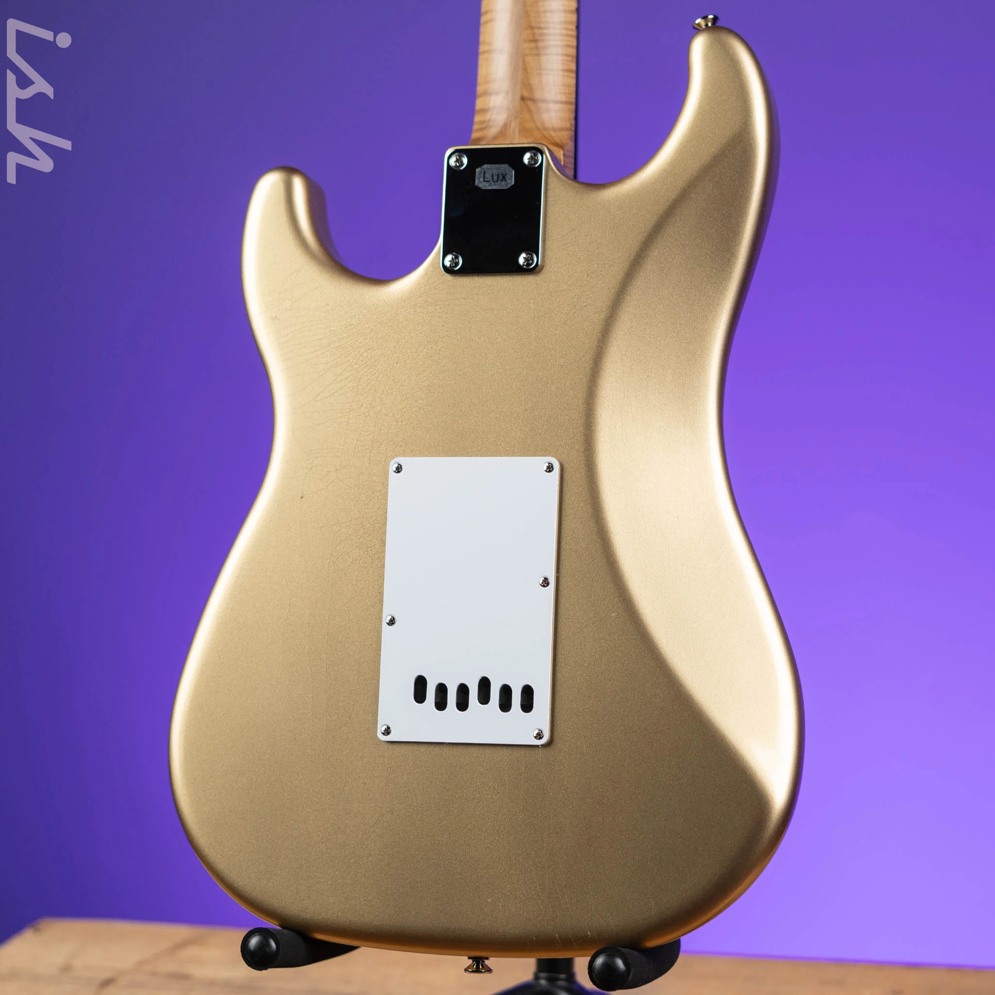 LSL Saticoy HSS 22 Fret Classic S Gold Aged Roasted Maple Neck - Image 8