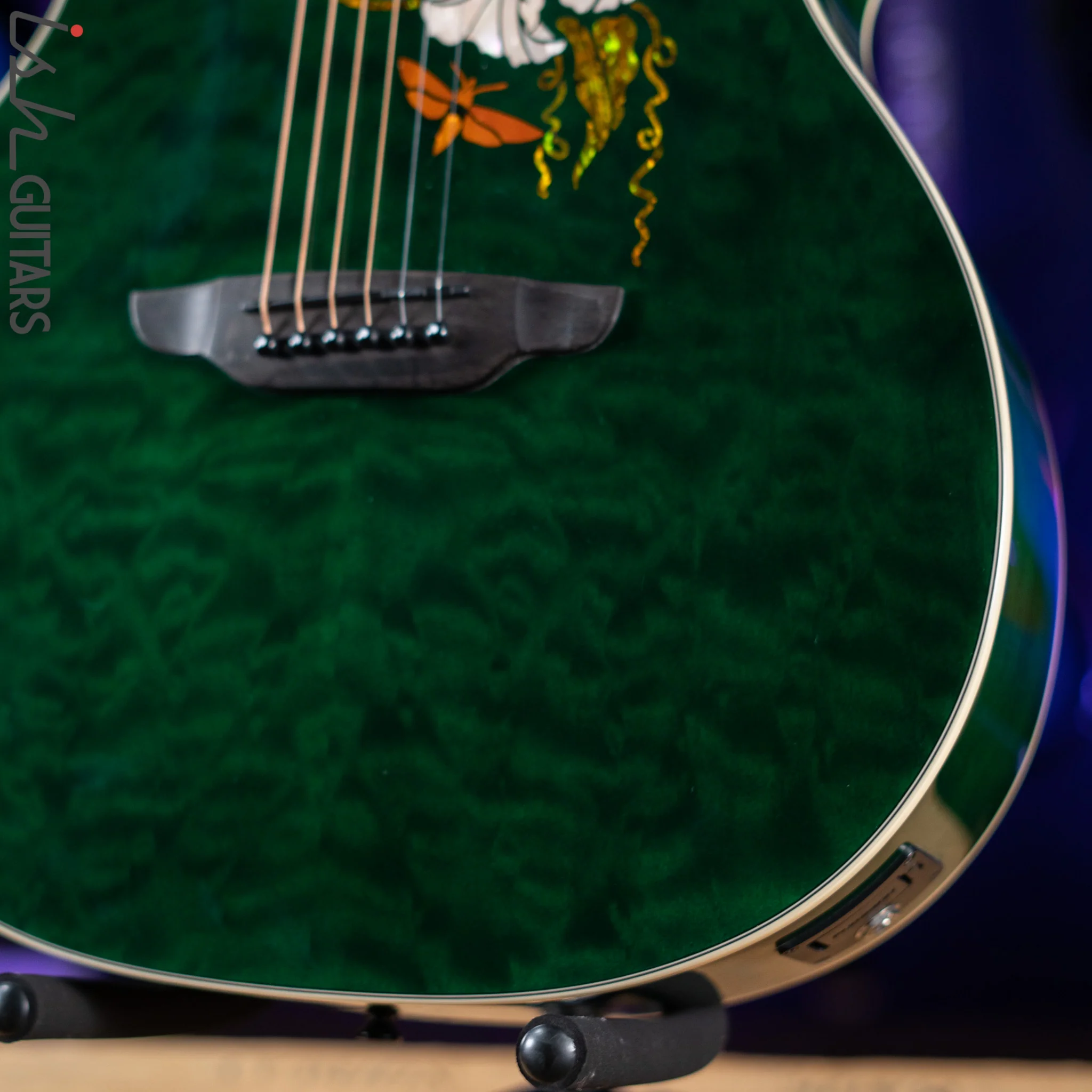 Luna Flo Moon Custom Acoustic Guitar Transparent Mallard - Image 5