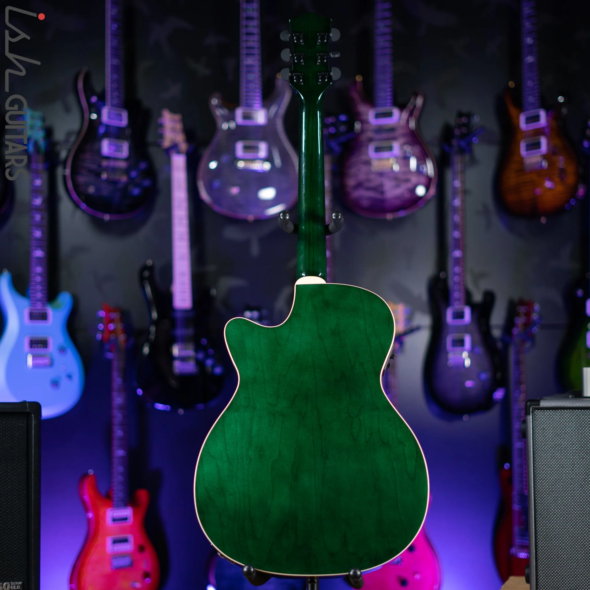 Luna Flo Moon Custom Acoustic Guitar Transparent Mallard - Image 9