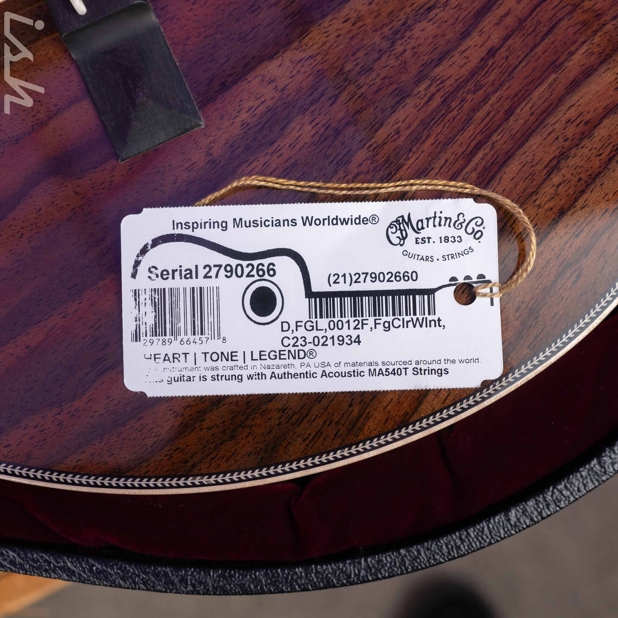 Martin Custom Shop 00-12 Slotted Claro Walnut w/ Flamed Maple Binding - Image 14