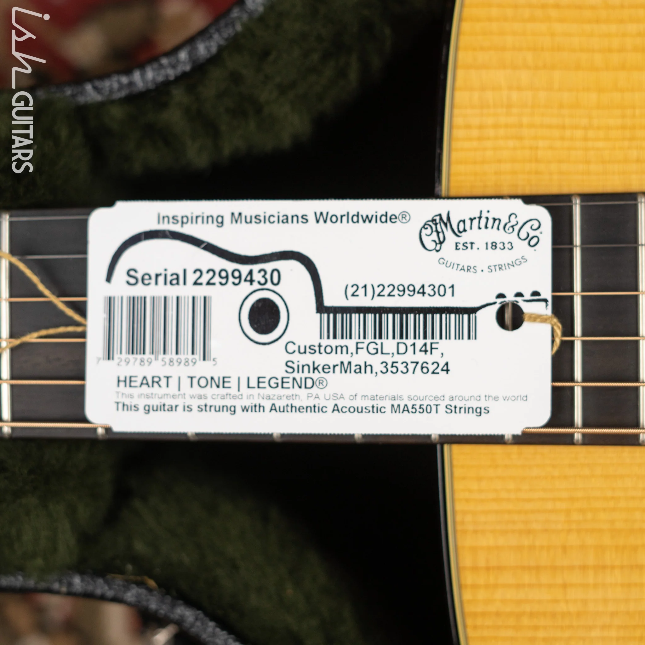 2019 Martin Custom Shop D-18 Dreadnaught Natural Adirondack Spruce - Image 16