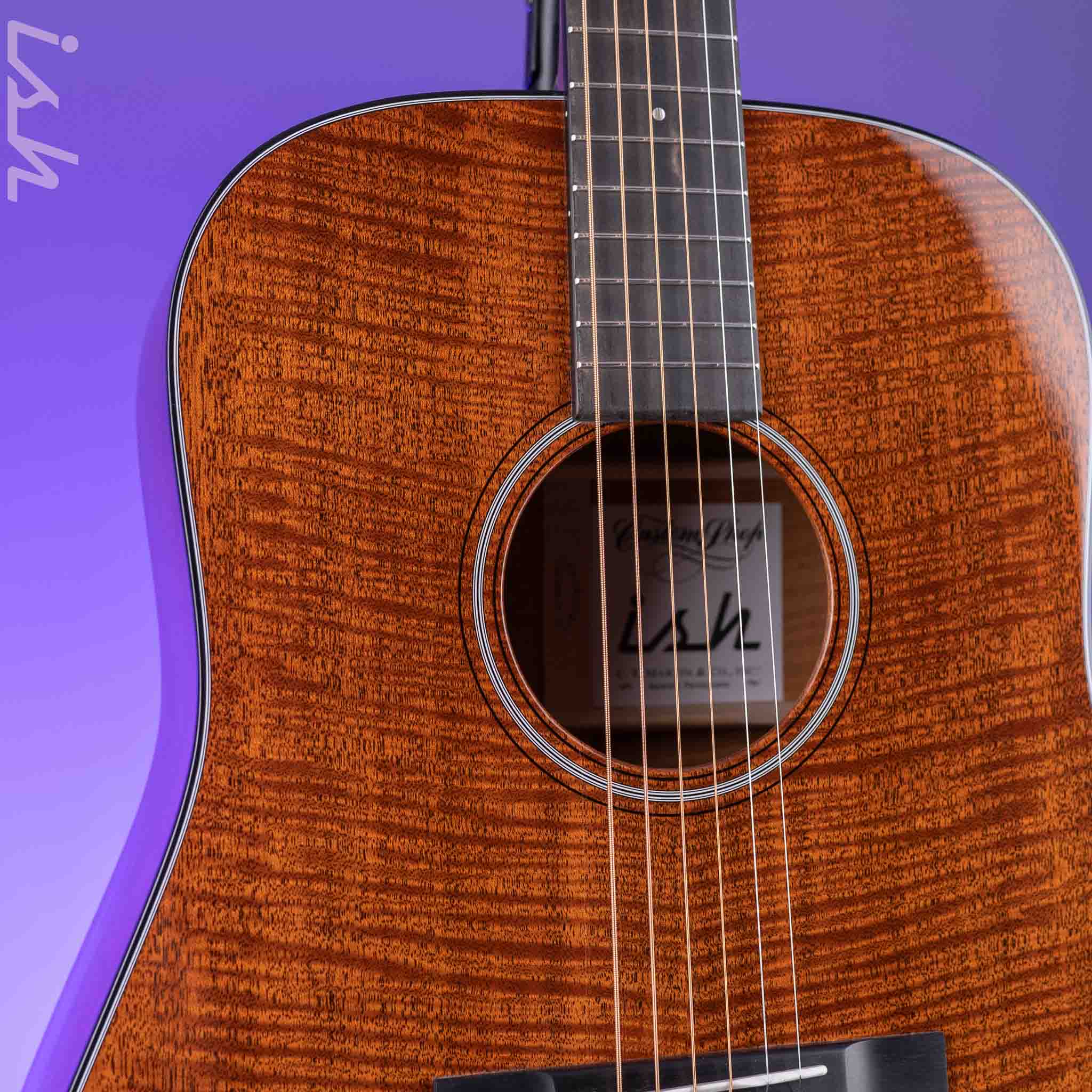 Martin Custom Shop D-18 Style Dreadnought Flamed Mahogany - Image 4