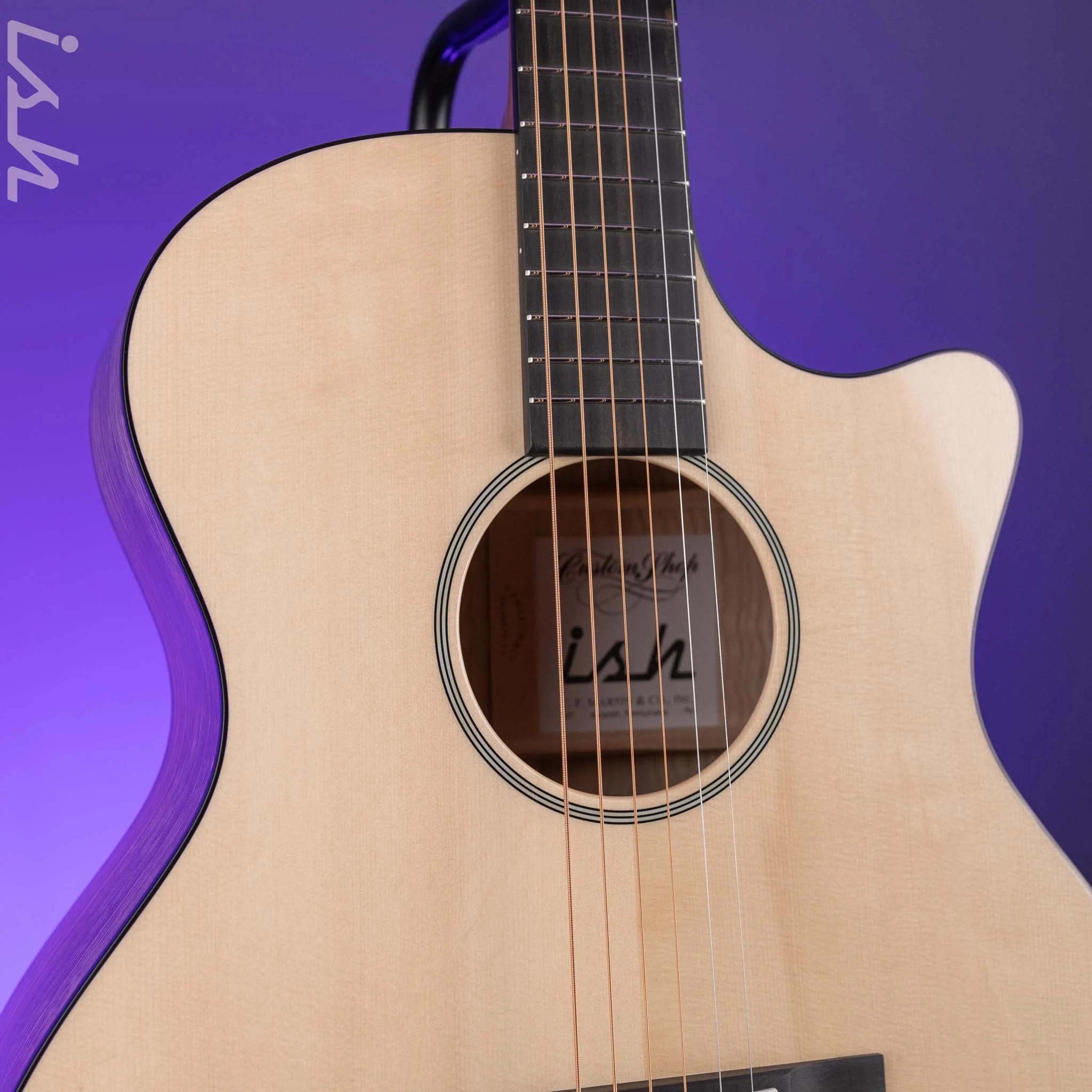 Martin Custom Shop GP-28 Style Quilted Tamo Ash Back/Sides & Italian Alpine Spruce Top - Blemished - Image 4