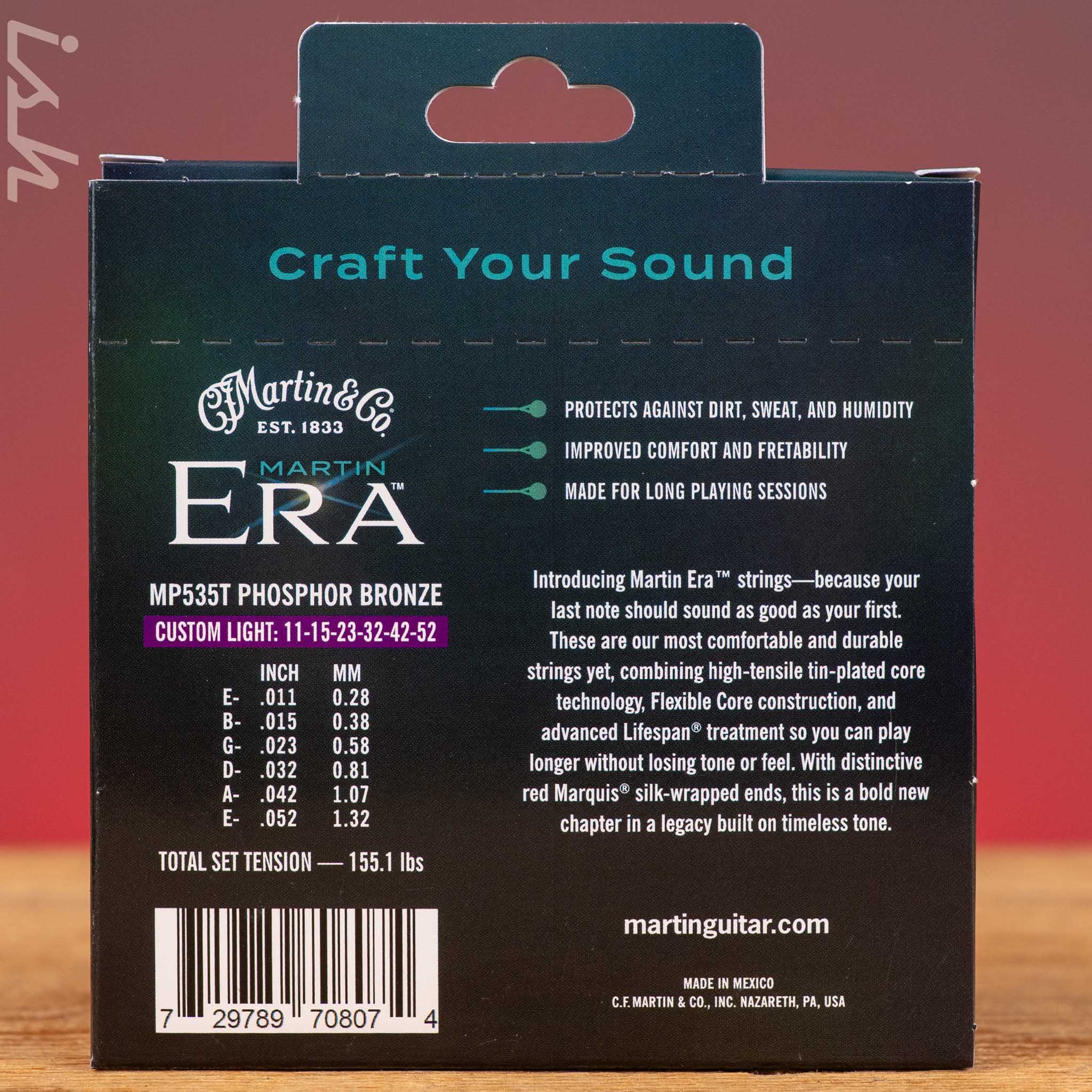 Martin MP535T Era™ Treated Acoustic Guitar Strings - 11-52 Custom Light - Image 2