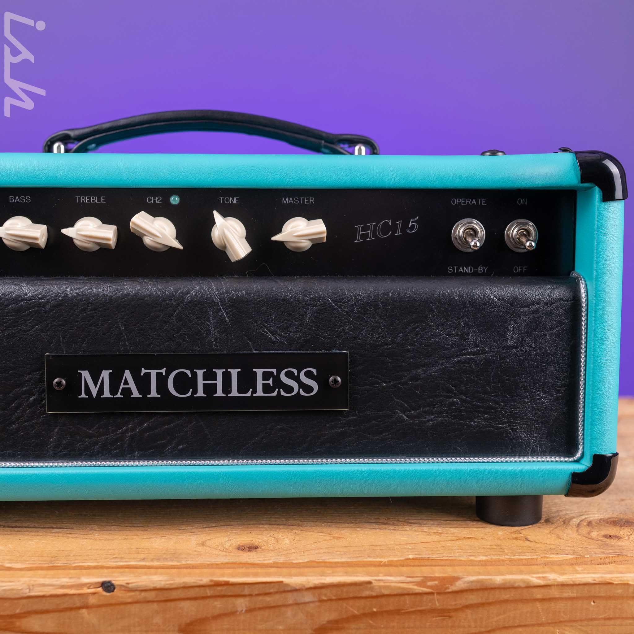 Matchless HC-15 Amp Head Turquoise/Black/Silver Demo - Image 3