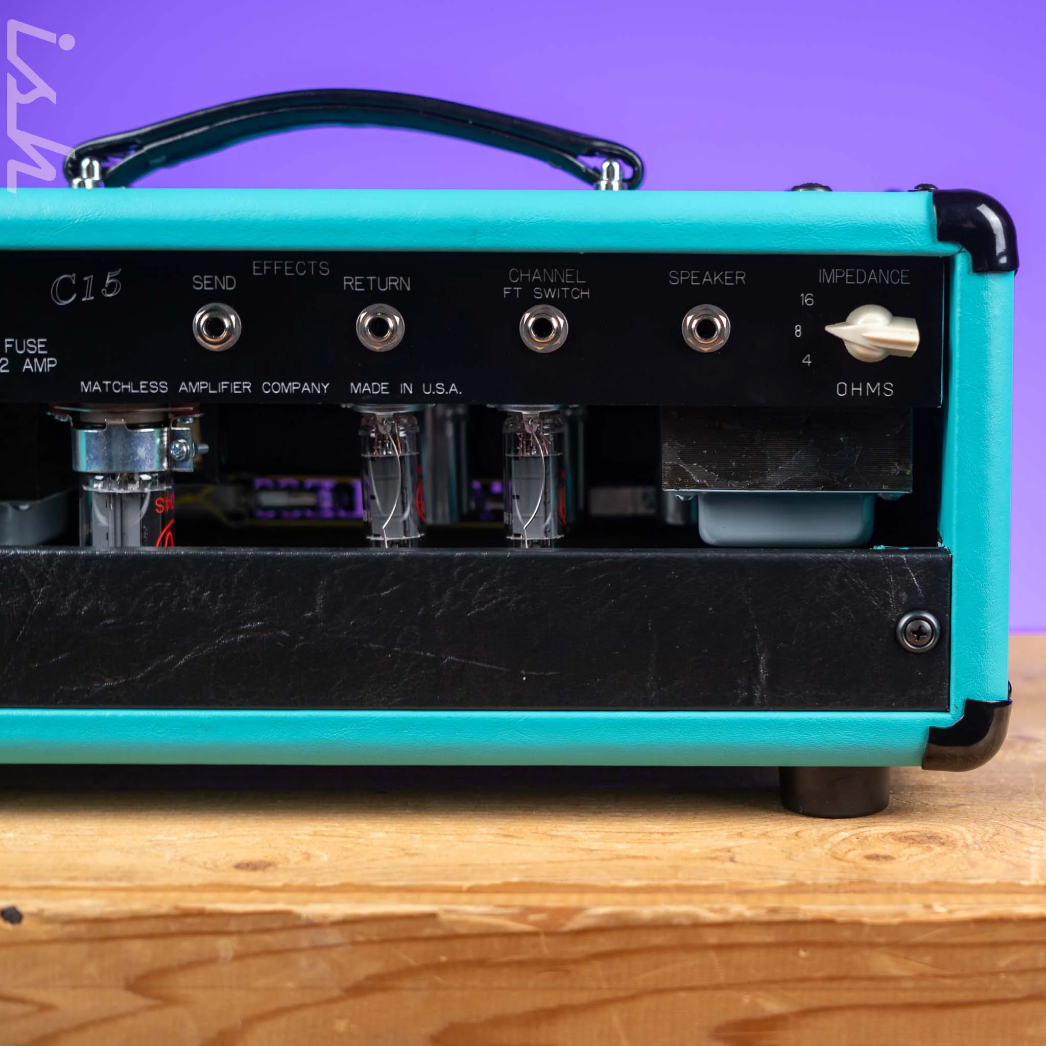 Matchless HC-15 Amp Head Turquoise/Black/Silver - Image 7