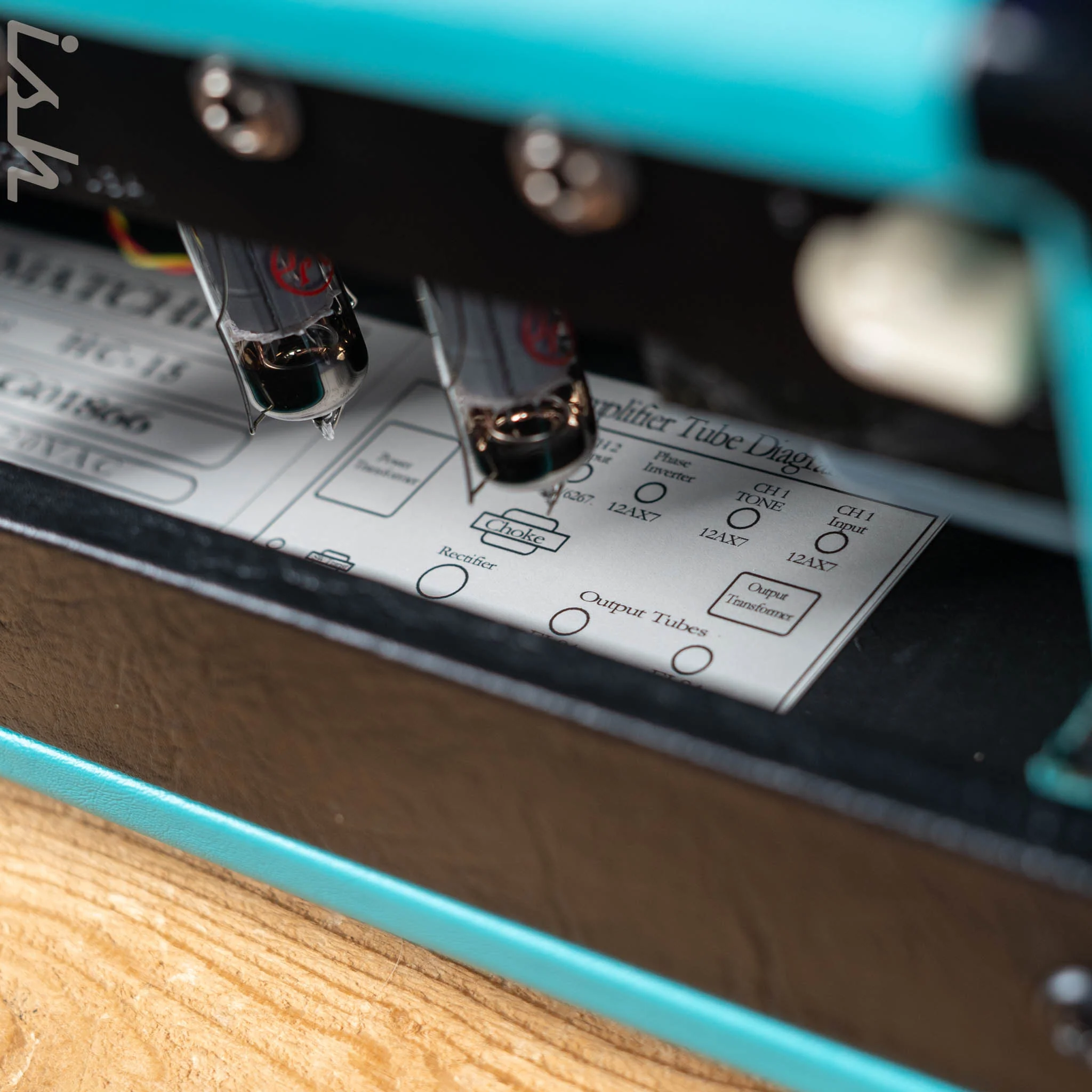 Matchless HC-15 Amp Head Turquoise/Black/Silver - Image 9