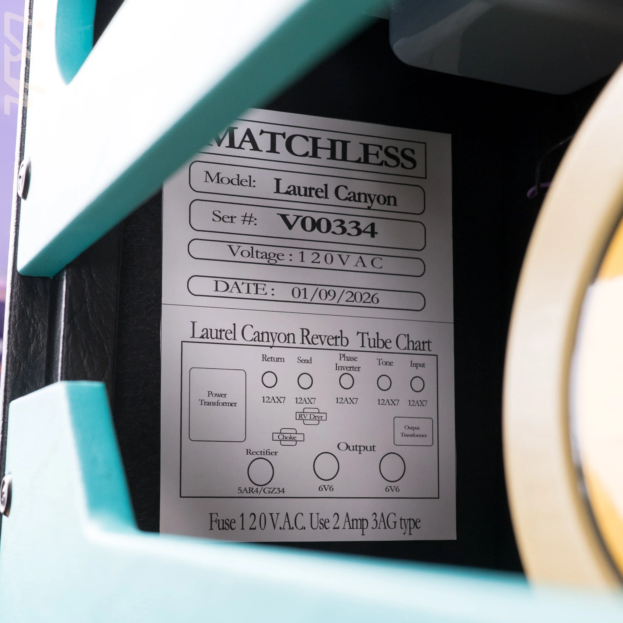 Matchless Laurel Canyon Reverb 1x12" Combo Amp Turquoise - Image 7