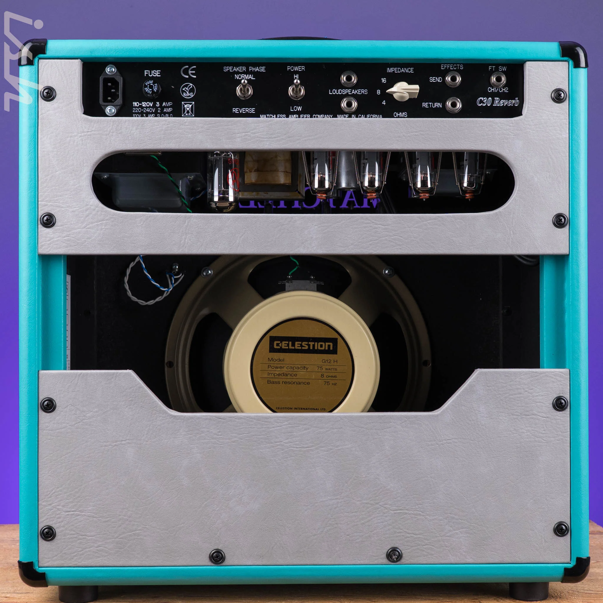 Matchless SC-30 Reverb 112 Combo Custom Turquoise Tolex - Image 5