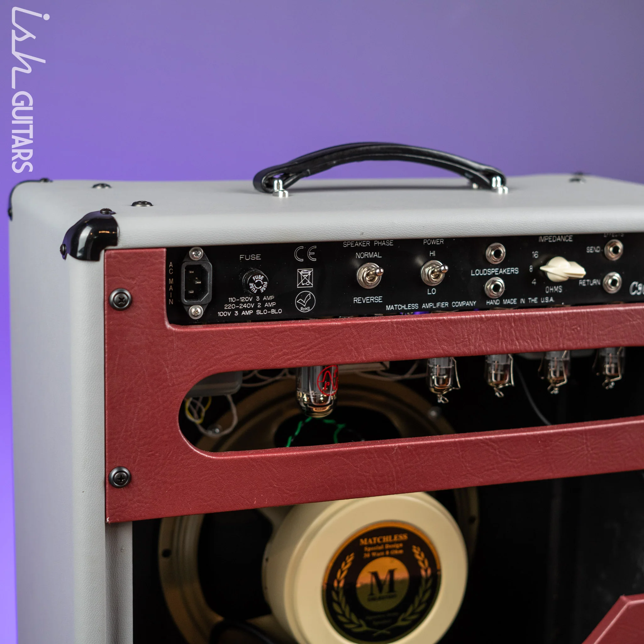 Matchless SC-30 Reverb Guitar Amp Dark Grey/ Dark Burgundy/ Silver Demo - Image 6