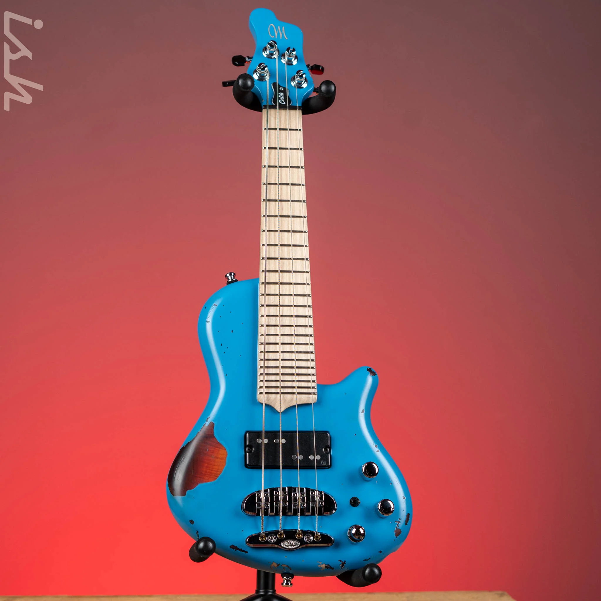 Mayones Cali 4 Bass Guitar Daphne Blue Relic - Image 2