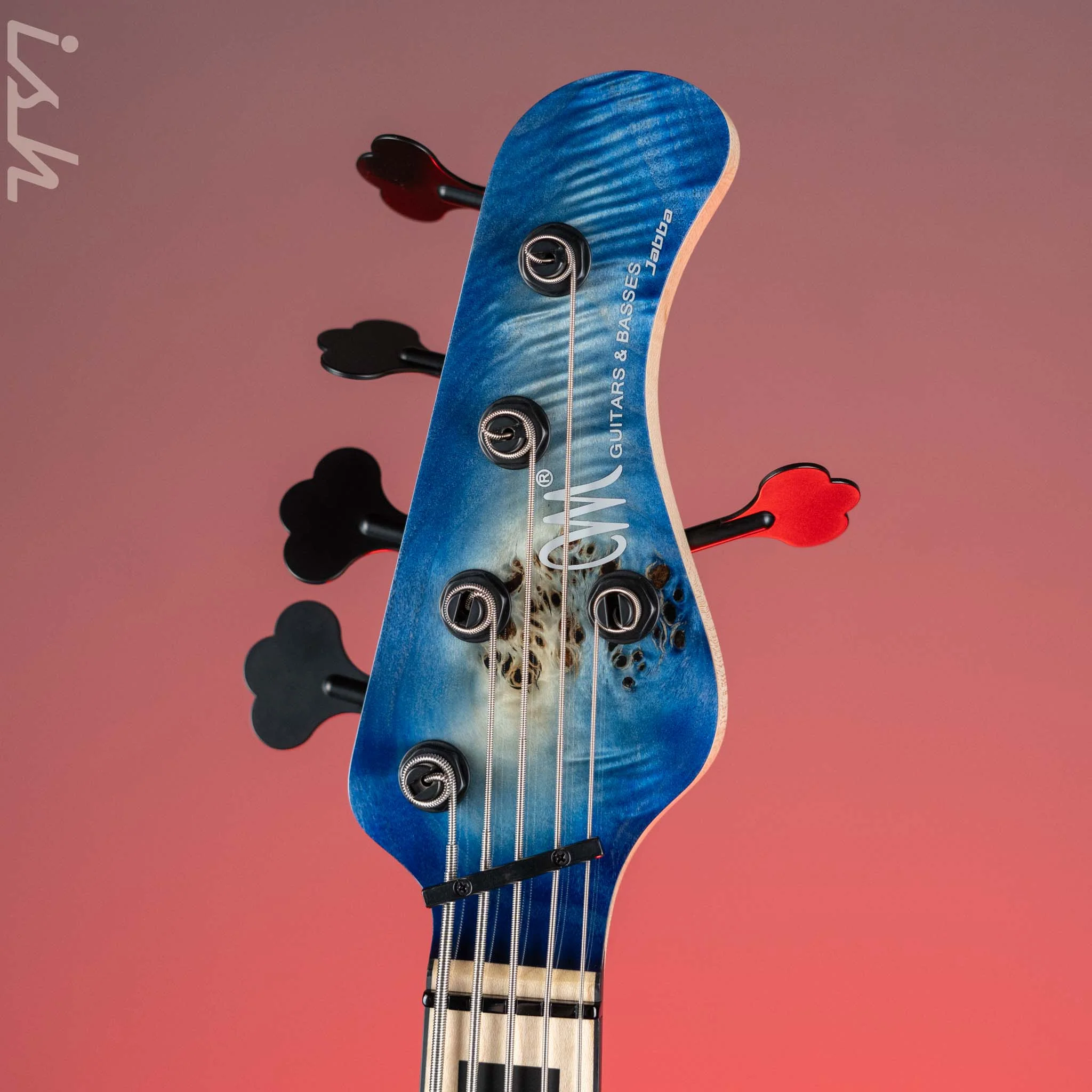 Mayones Jabba Custom EP 5 Bass Transparent Natural Fade Blue Burst Out Gloss - Image 5