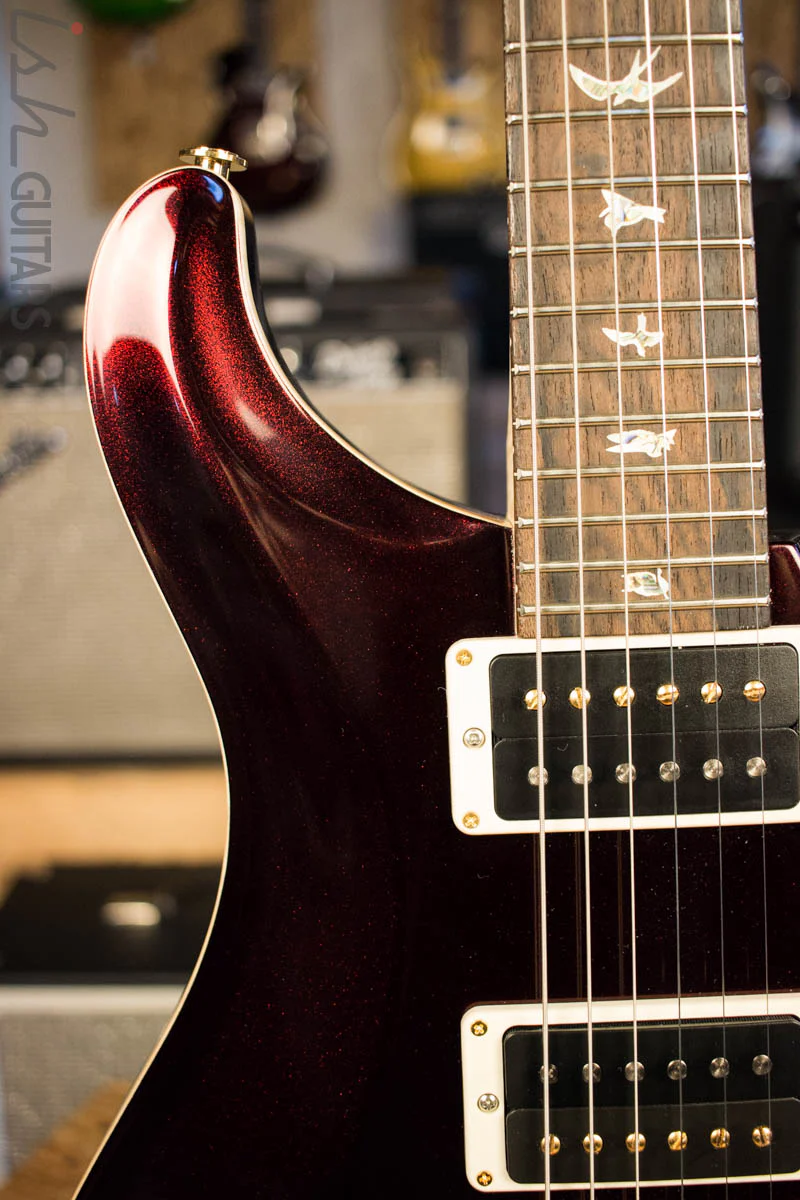 Paul Reed Smith Custom 24 Custom Color Candy Apple Red w/ Gold Hybrid Hardware Artist Pack Inlays Flame Maple Neck and Ziricote Fretboard - Image 3