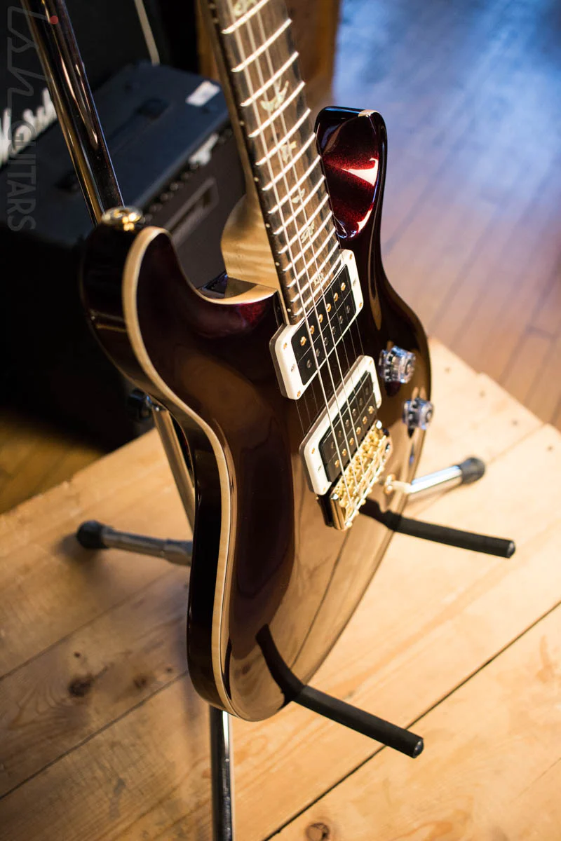Paul Reed Smith Custom 24 Custom Color Candy Apple Red w/ Gold Hybrid Hardware Artist Pack Inlays Flame Maple Neck and Ziricote Fretboard - Image 6