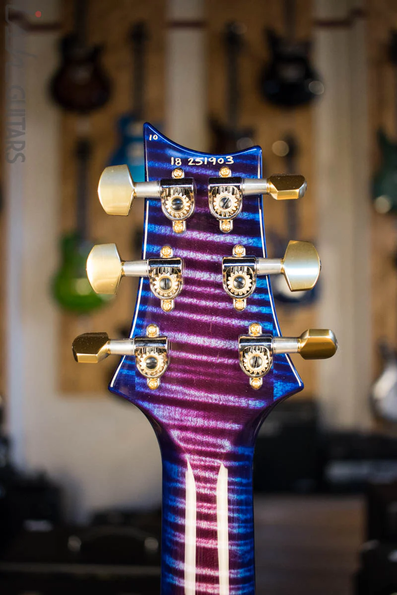 Paul Reed Smith Custom 24 Lefty Custom Color Violet Blue Burst Hybrid Gold Hardware Flame Maple Neck Ebony Board - Image 9