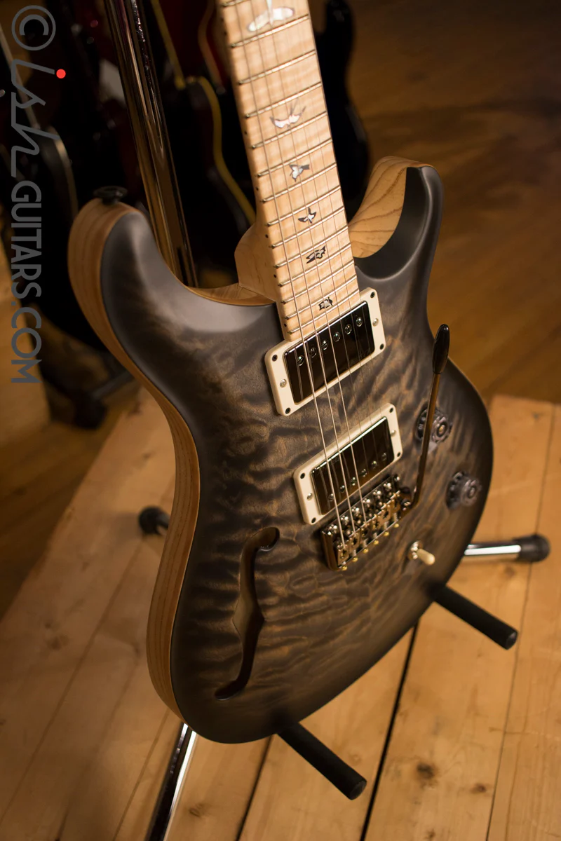 Paul Reed Smith PRS Custom 24 Semi-Hollow Wood Library Quilt Swamp Ash Charcoal - Image 7