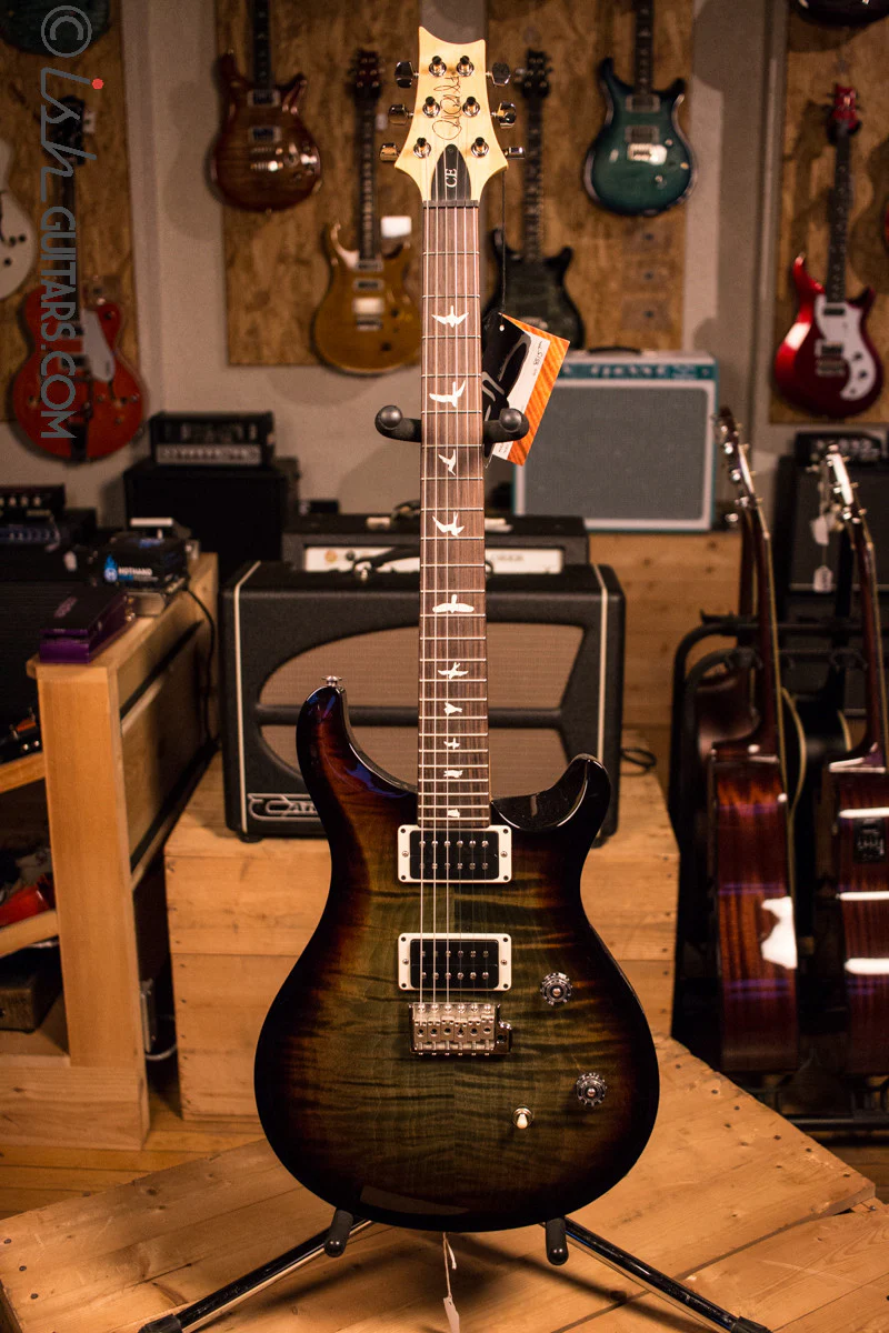 Paul Reed Smith PRS CE24 Custom Color Trampas Green Tobacco Burst Electric Guitar - Image 2