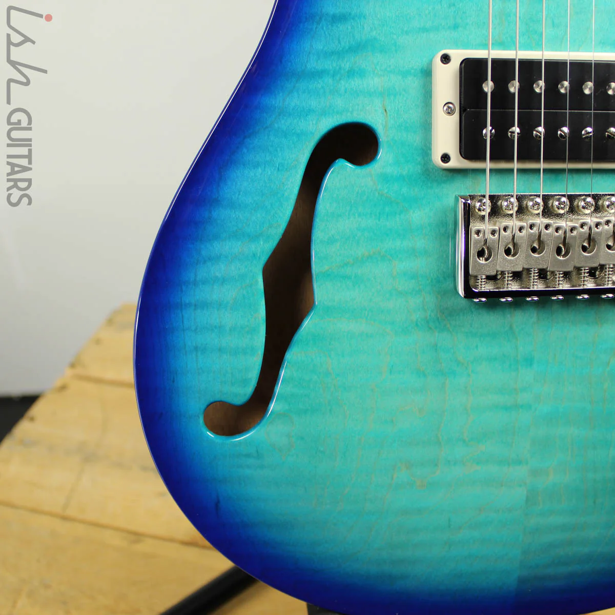 Paul Reed Smith PRS CE24 Semi-Hollow Blue Matteo w/ Painted Neck - Image 4