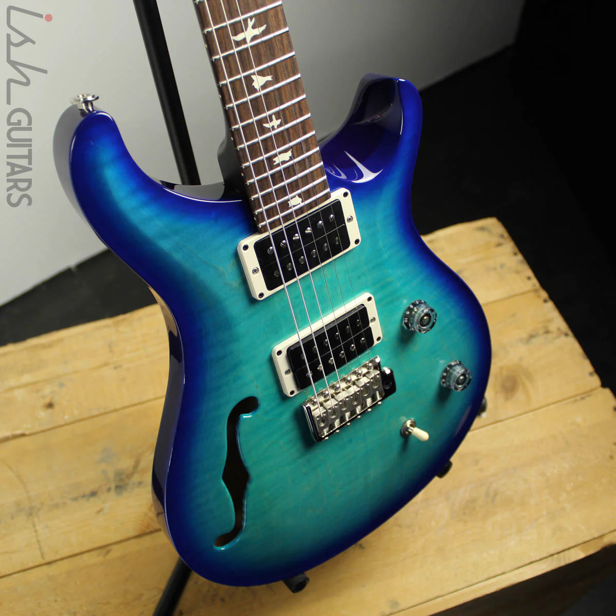 Paul Reed Smith PRS CE24 Semi-Hollow Blue Matteo w/ Painted Neck - Image 7