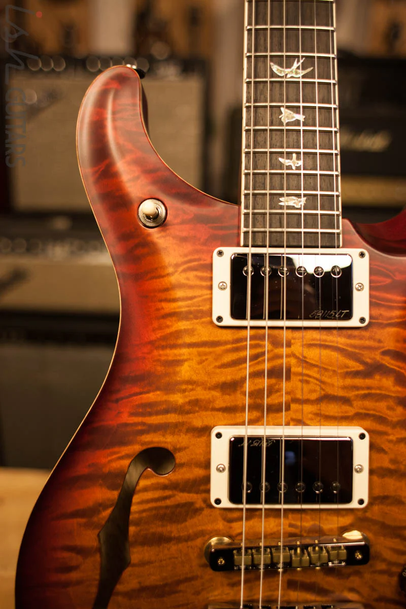 Paul Reed Smith PRS McCarty 594 Semi-Hollow Wood Library Dark Cherry Sunburst Satin Finish - Image 3