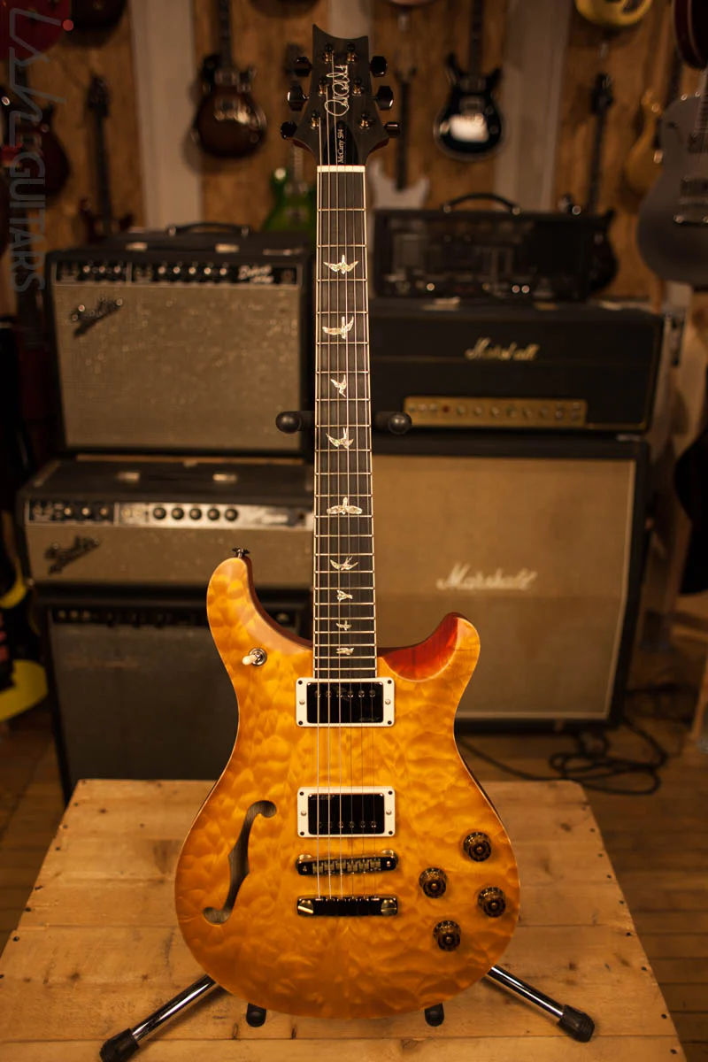 Paul Reed Smith PRS B-Stock McCarty 594 Semi-Hollow Wood Library Korina Neck Ebony Fretboard Korina Back  Faded McCarty Sunburst Satin Finish - Image 2