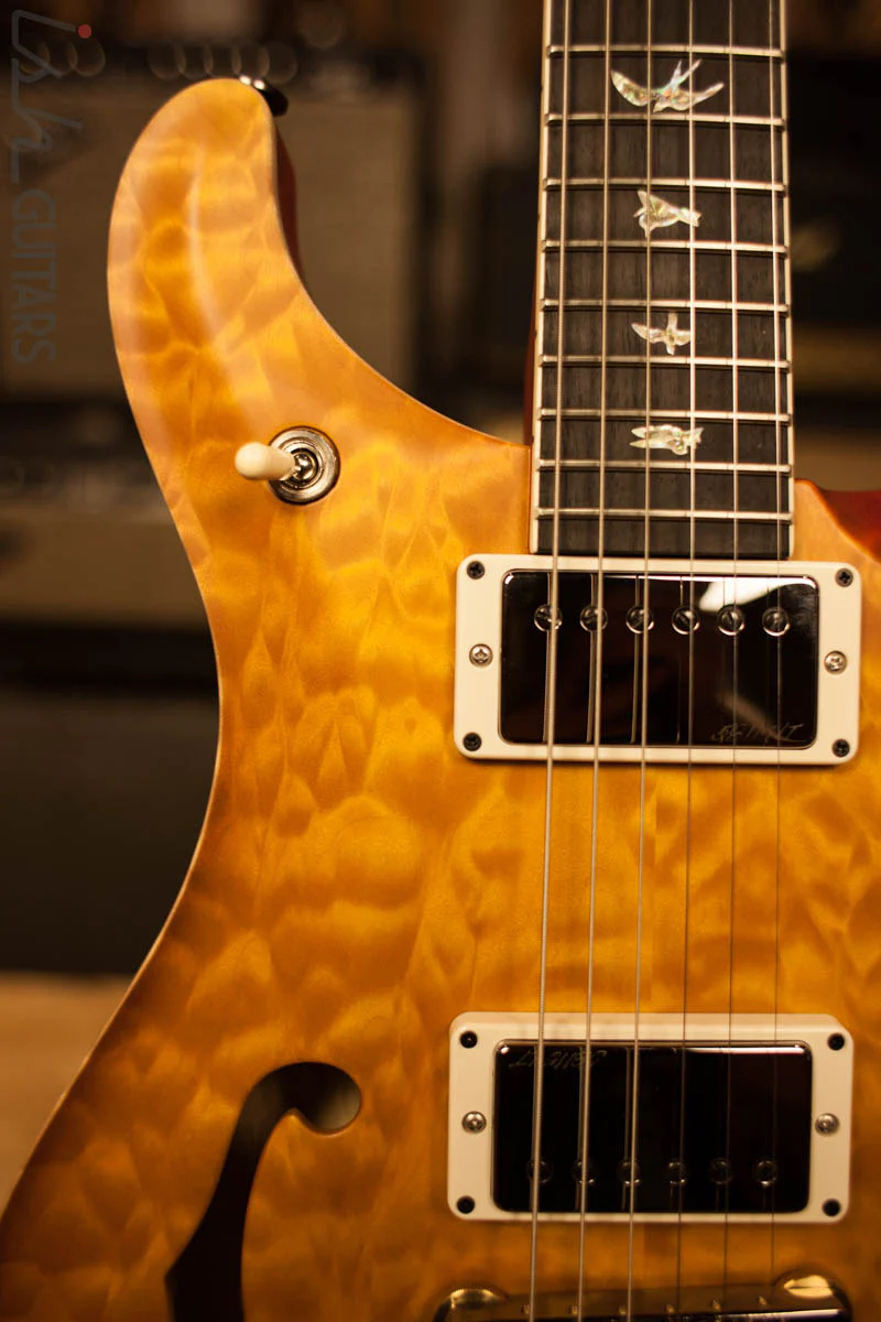 Paul Reed Smith PRS B-Stock McCarty 594 Semi-Hollow Wood Library Korina Neck Ebony Fretboard Korina Back  Faded McCarty Sunburst Satin Finish - Image 3