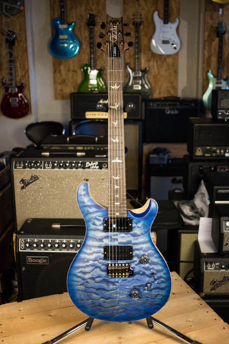 Paul Reed Smith Wood Library Custom 24/08 Satin Faded Blue Burst Quilted Maple Top Swamp Ash Body - Image 2